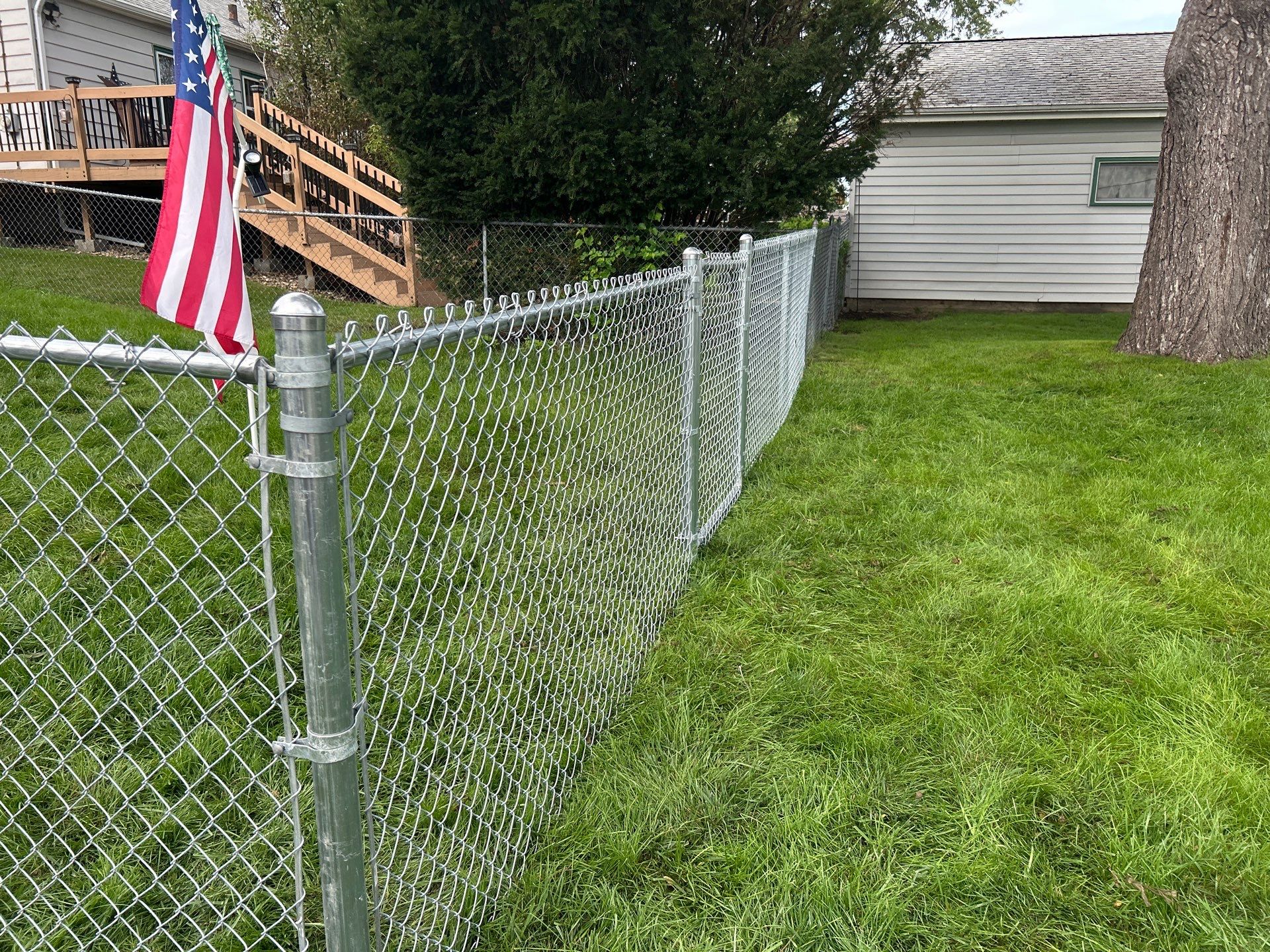 Galvanized Chain Link Fence Installation for Waterloo Residence by Perfect Picket Fence and Stain