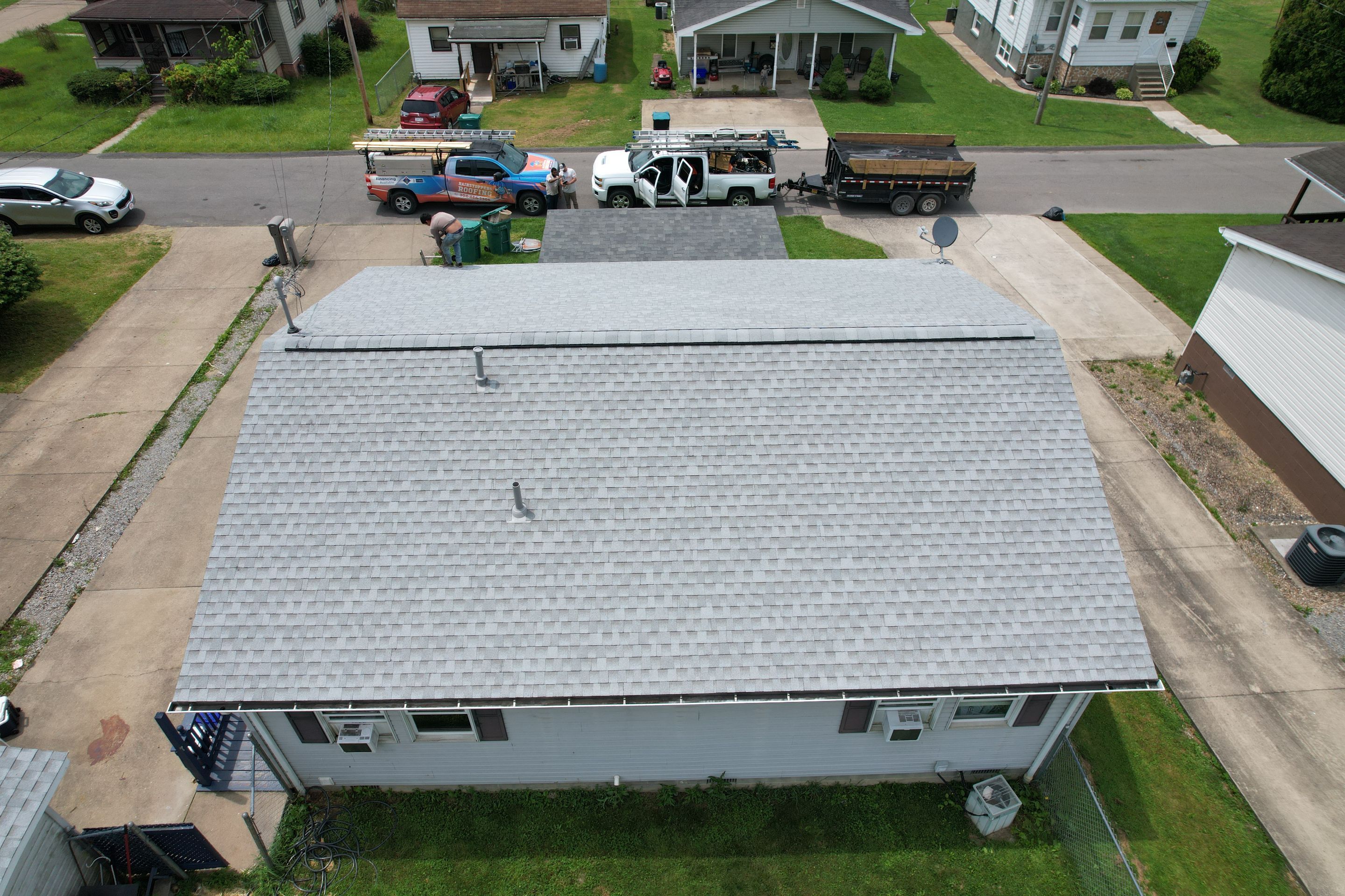 Residential Roofing Installation using GAF Timberline HDZ Fox Hollow Grey by Rainstoppers Roofing