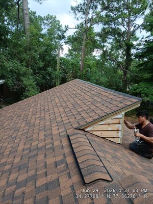 Hand-Nailed FORTIFIED Roof Replacement in Wilmington, NC with CertainTeed Landmark PRO Burnt Sienna