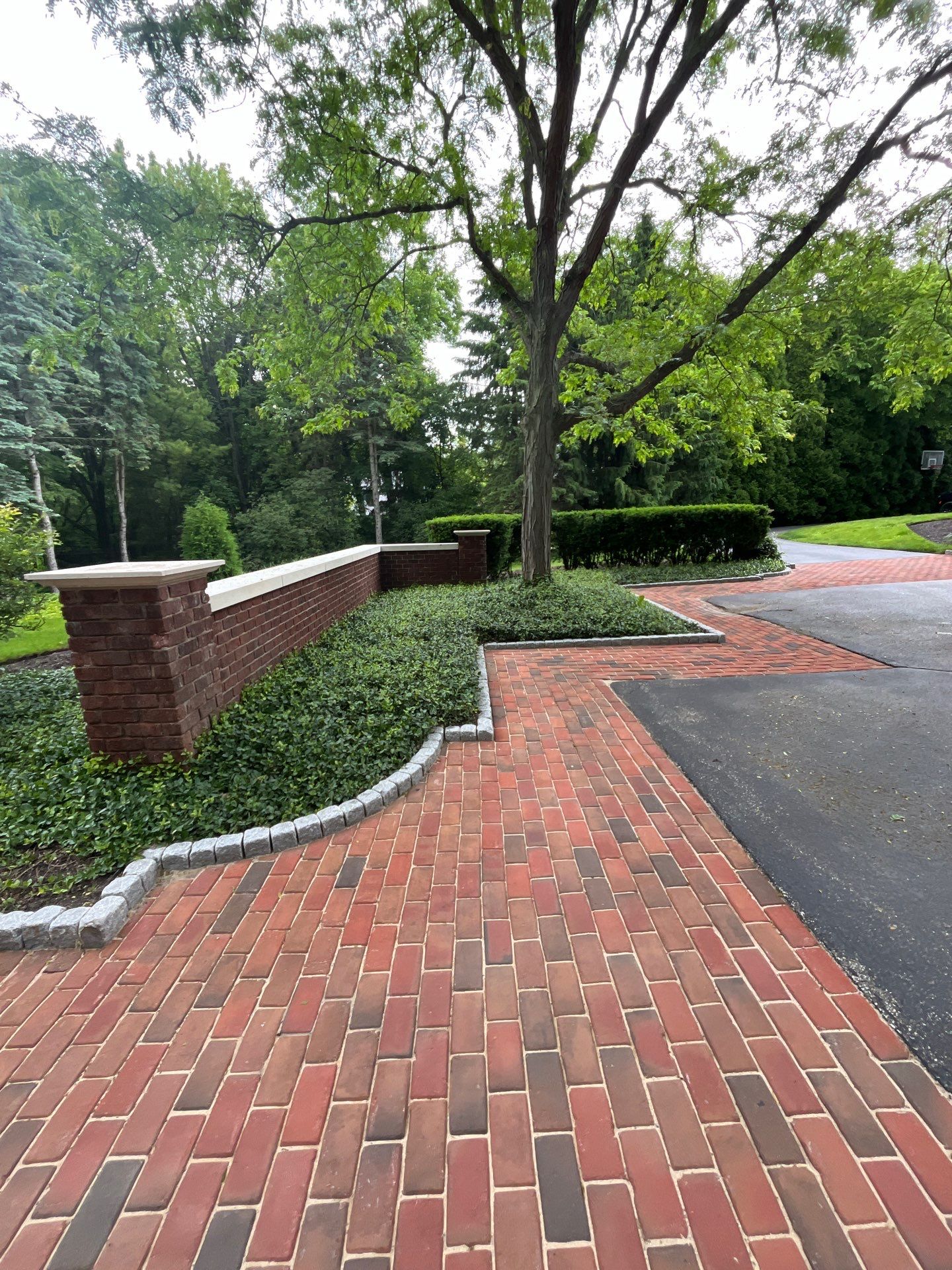 Brick paver clean, sand and seal.  using Algaecide, soft wash soap by Northern Power Washing LLC.
