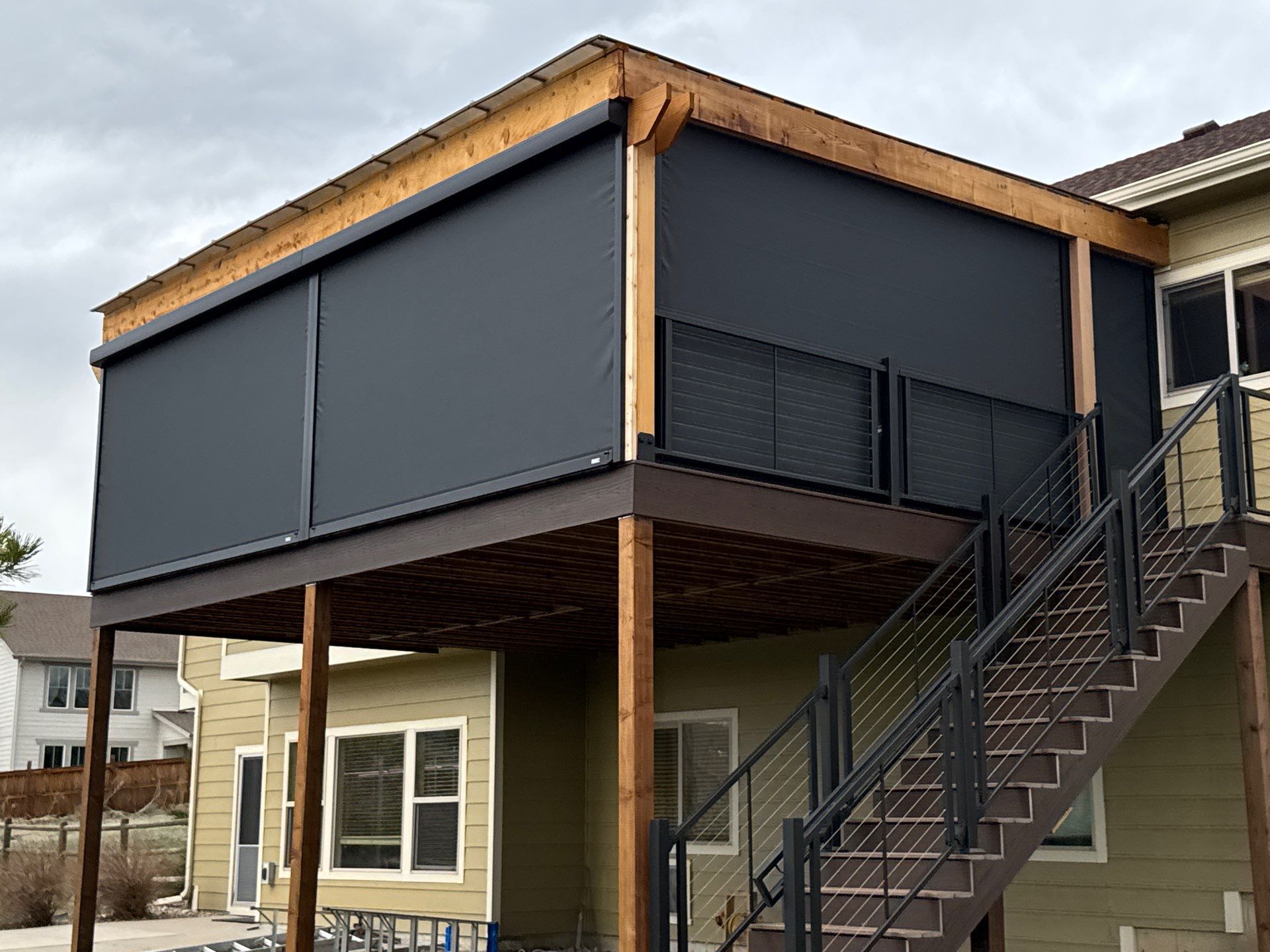 Motorized Screens using Progressive MagnaTrack Screens by Outdoor Solutions Colorado