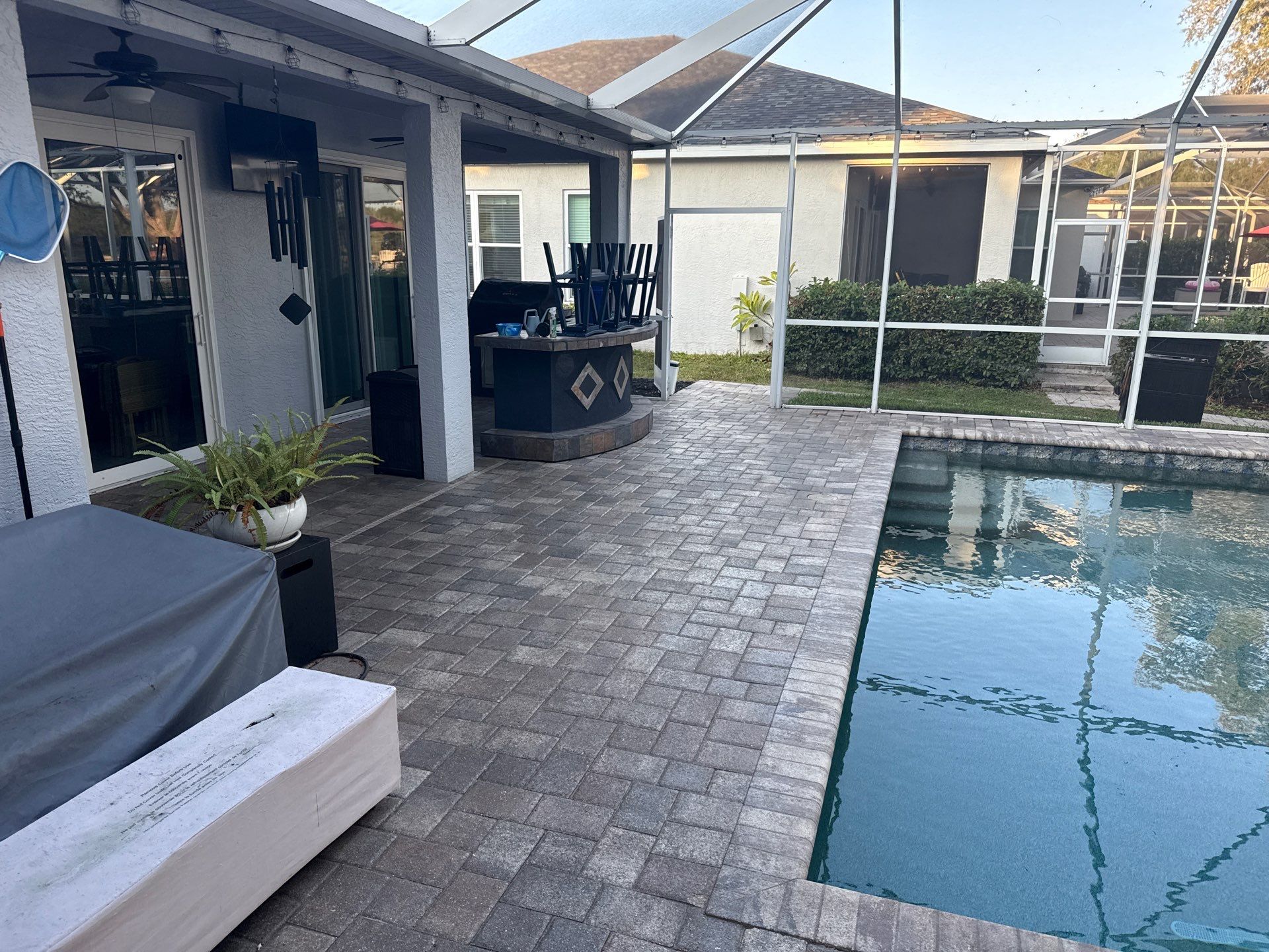 Paver Pool Deck Cleaning & Pool Cage Cleaning in River Point of Manatee – Bradenton, FL by Sunshine AquaWash