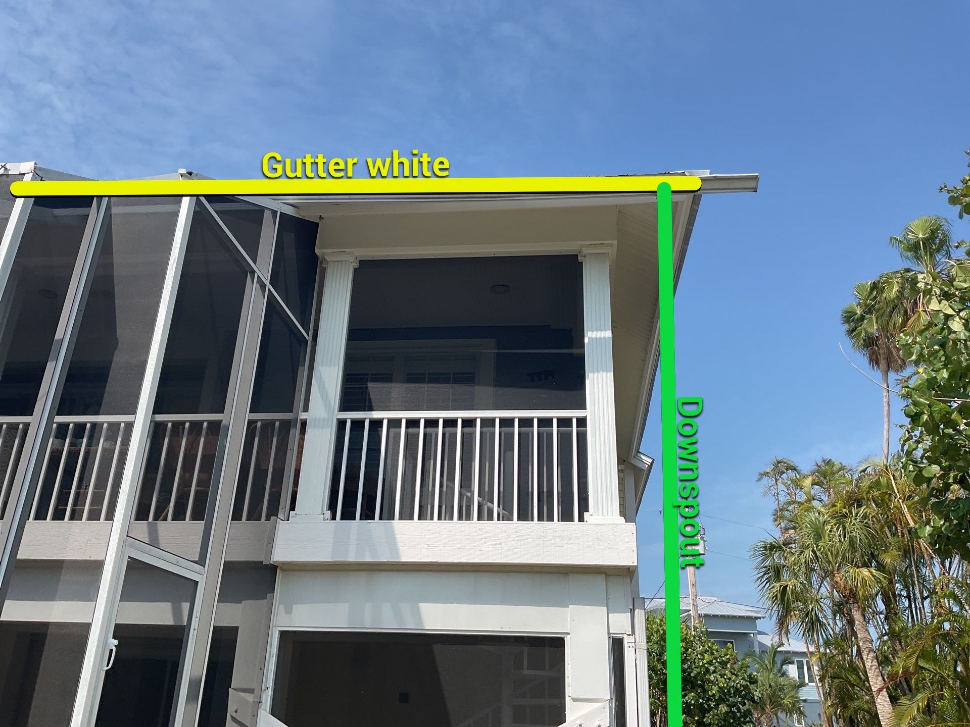 White 6-Inch Seamless Gutters in Sanibel FL by Gutter Professors
