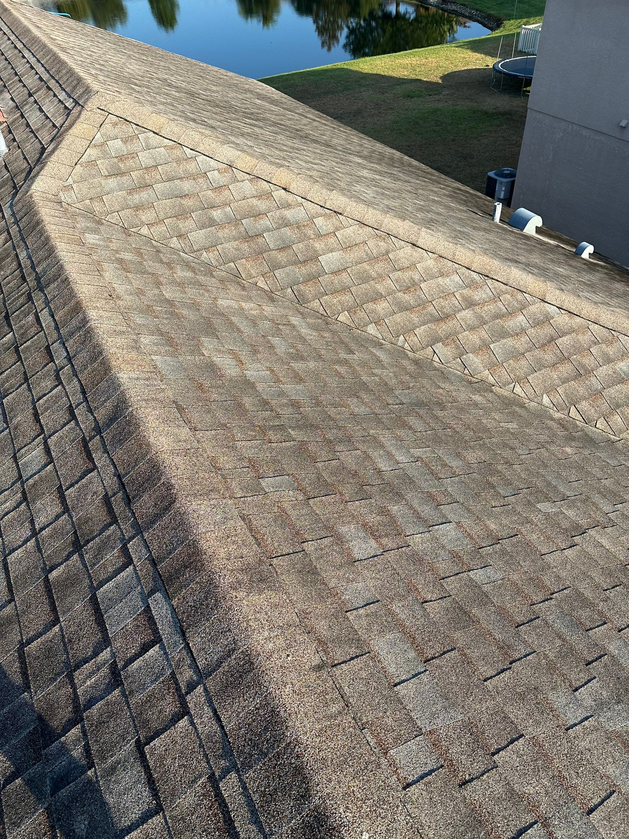 Asphalt Shingle Roof Soft Wash Cleaning & Concrete Pressure Washing in CopperStone Community, Parrish, FL by Sunshine AquaWash