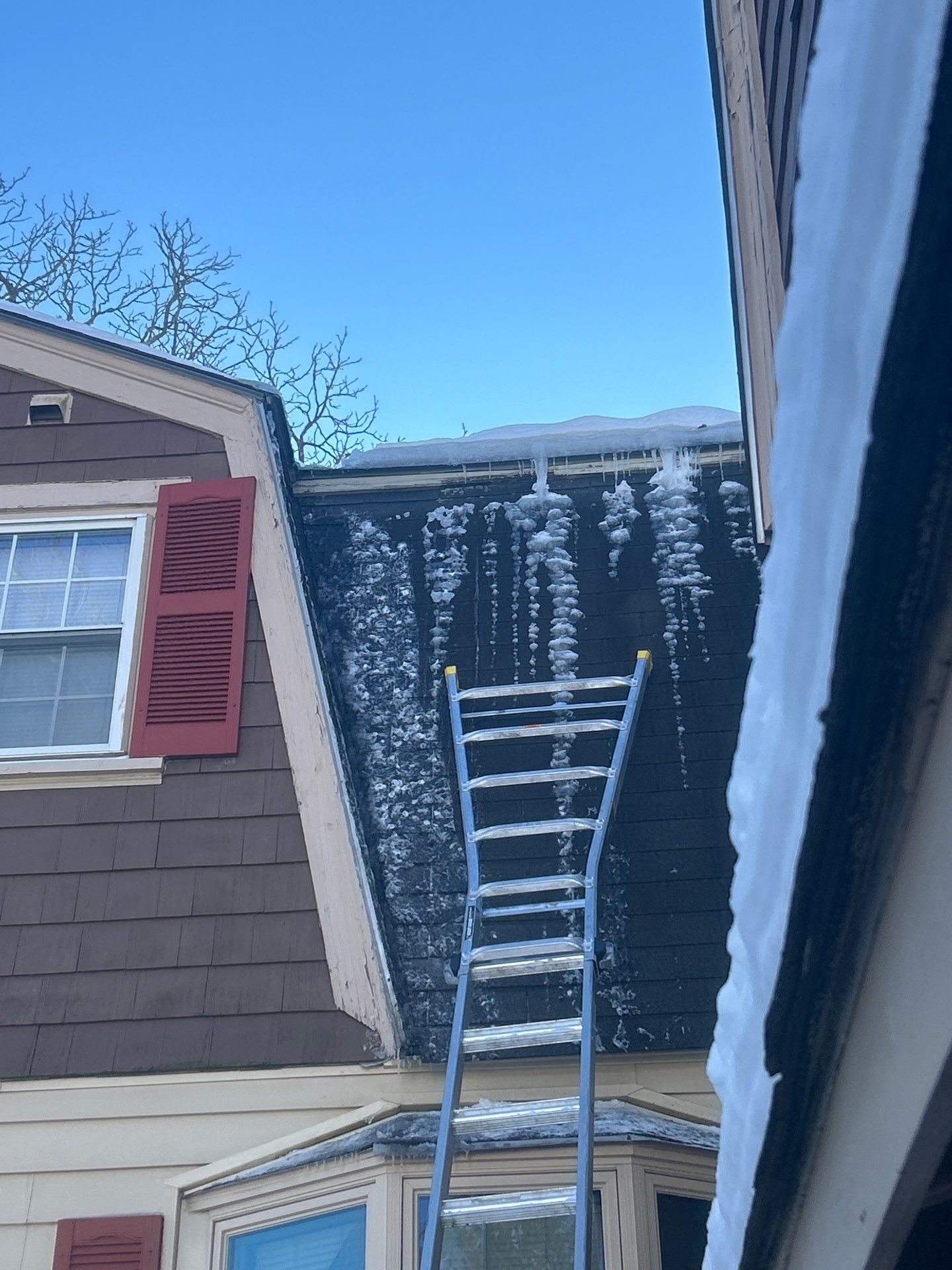 Ice dam removal by Mighty Dog Roofing of Greater Middlesex County