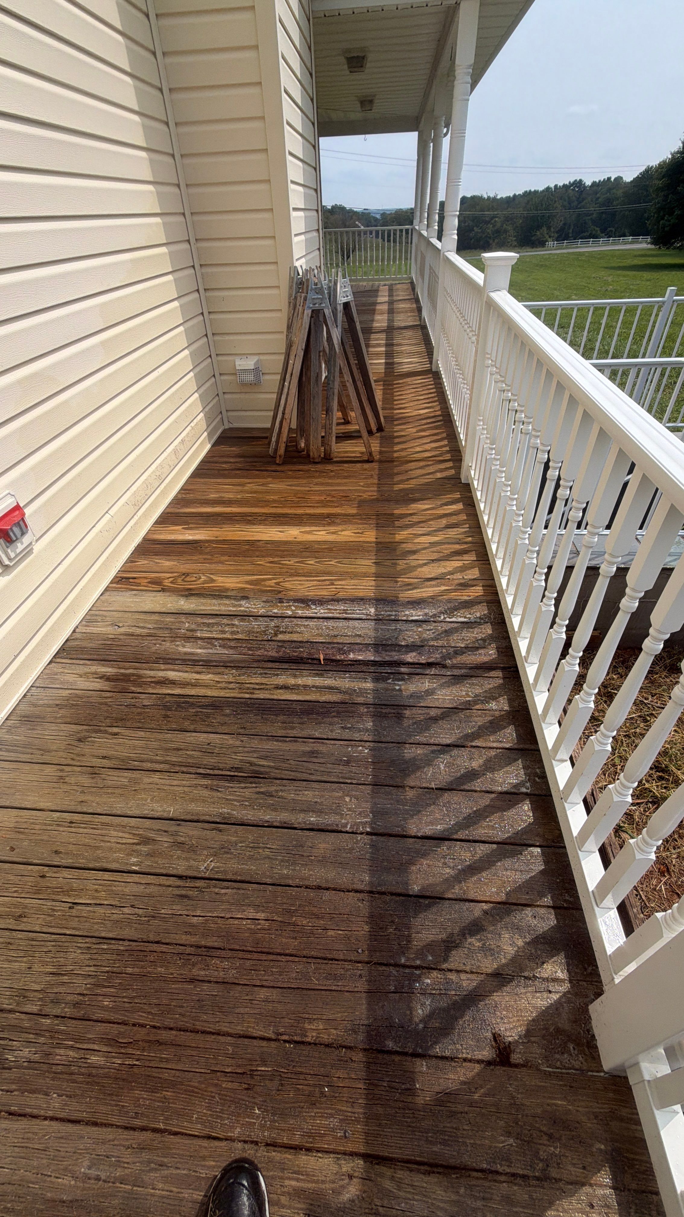 Vinyl Siding House Washing and Wood Deck Restoration in Carroll County by Baltimore Pressure Washers Inc.