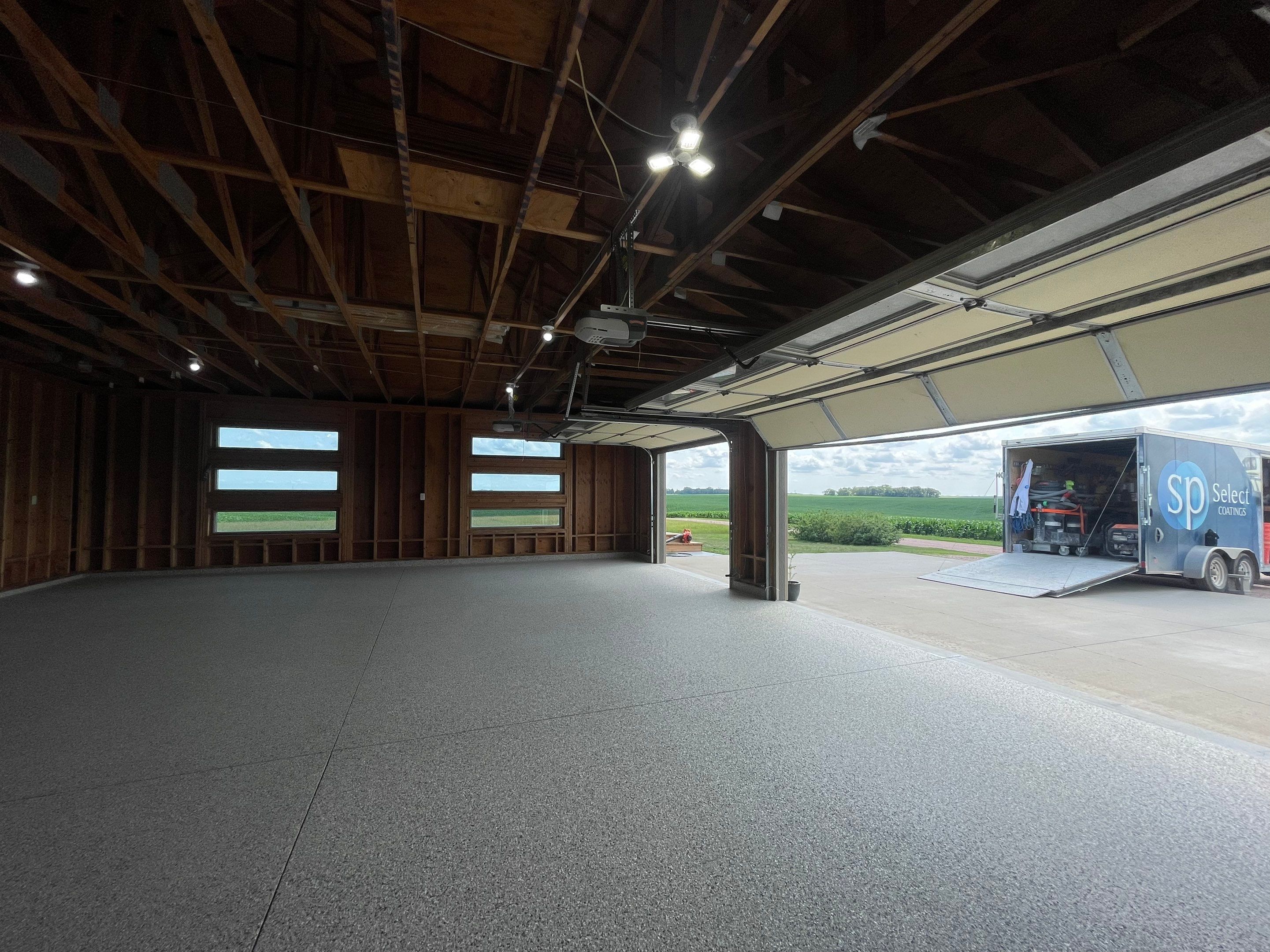 Cabin Fever Coating for Detached Garage in Dell Rapids by Select Painting, Coatings & Garage Cabinets