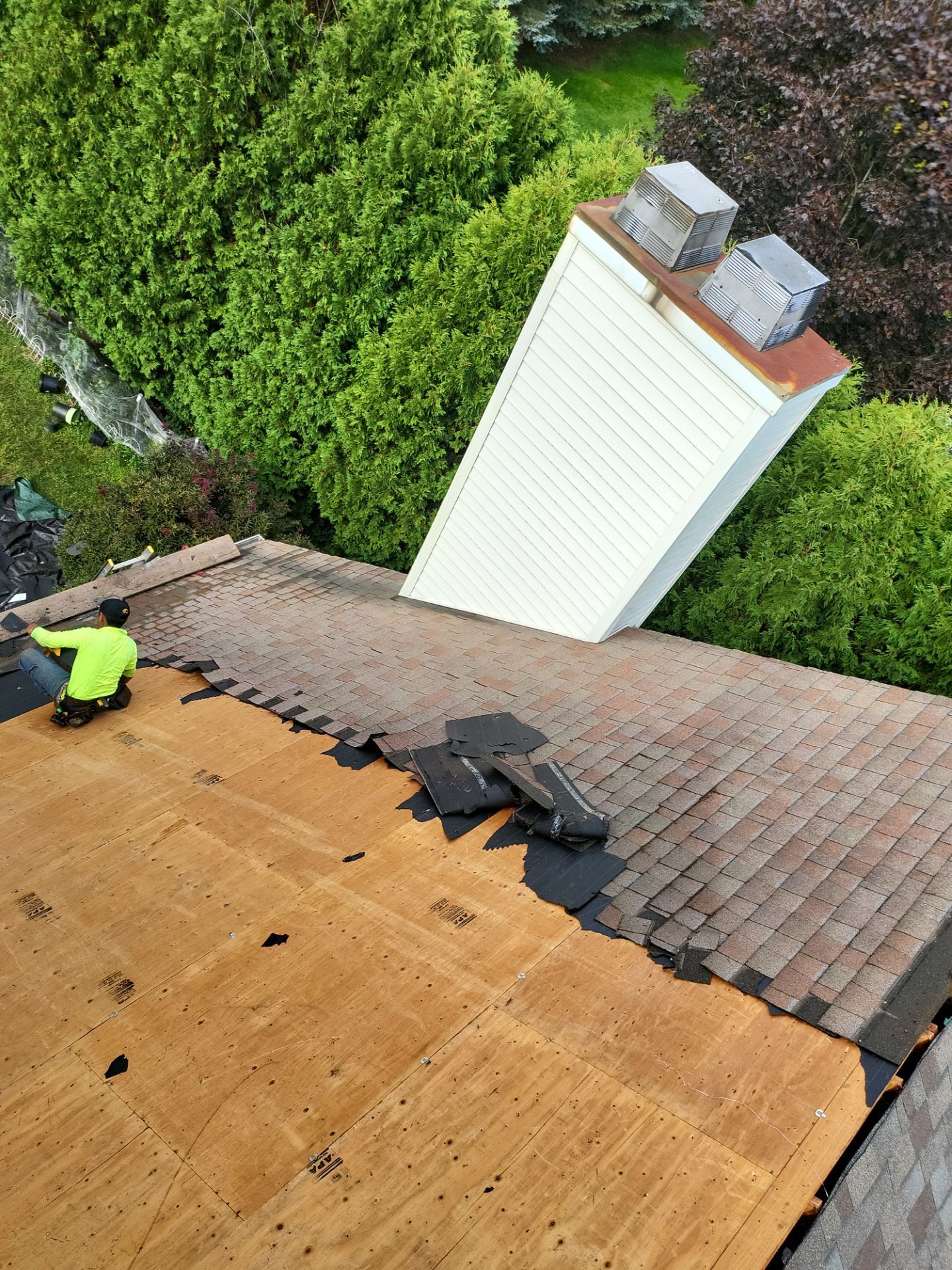 Residential Roofing Installation using Owens Corning Duration Driftwood by A Plus Exterior