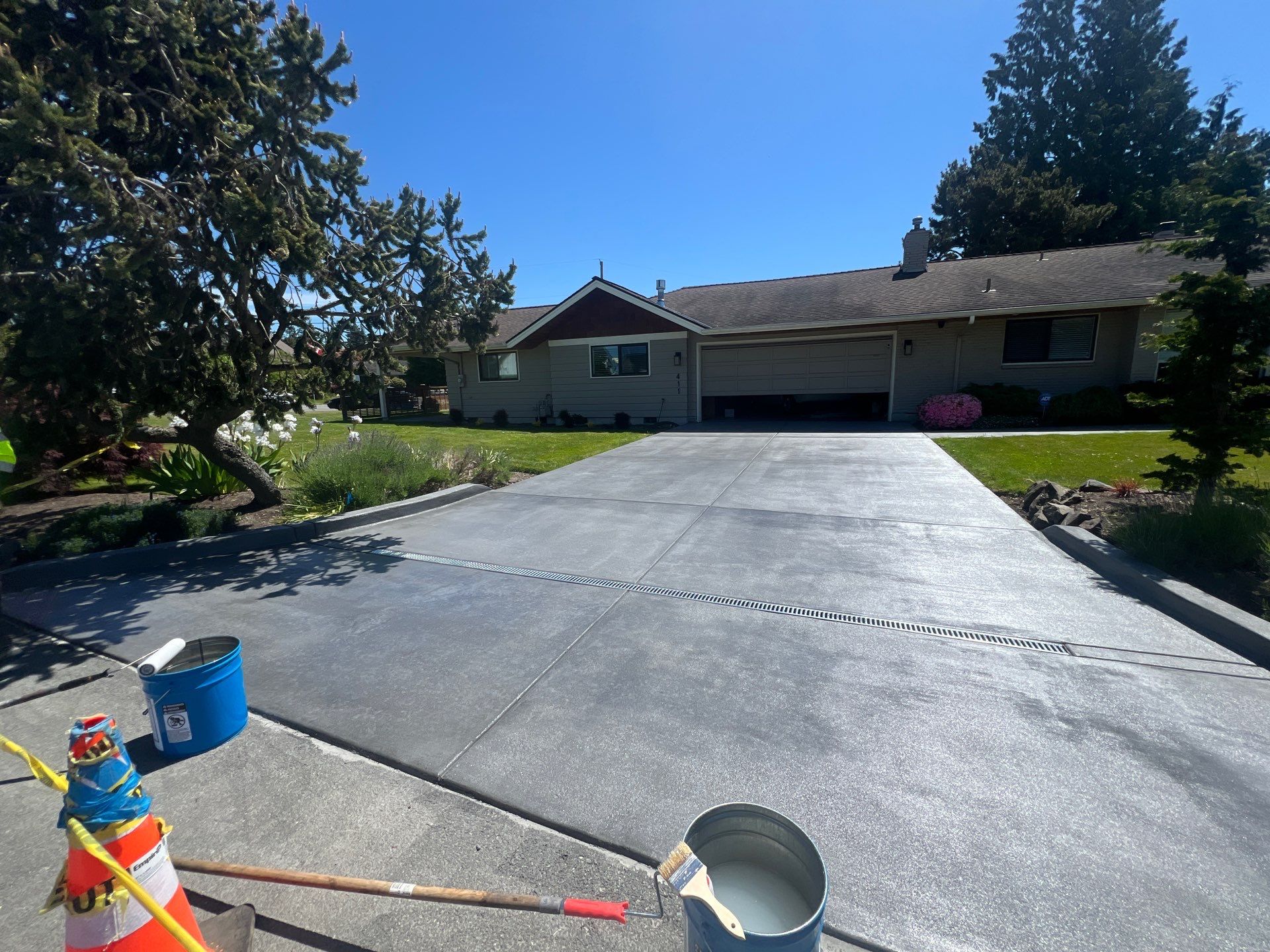 Colored Concrete Driveway Repair with Sealer| Everett    by Jireh Asphalt & Concrete Inc 