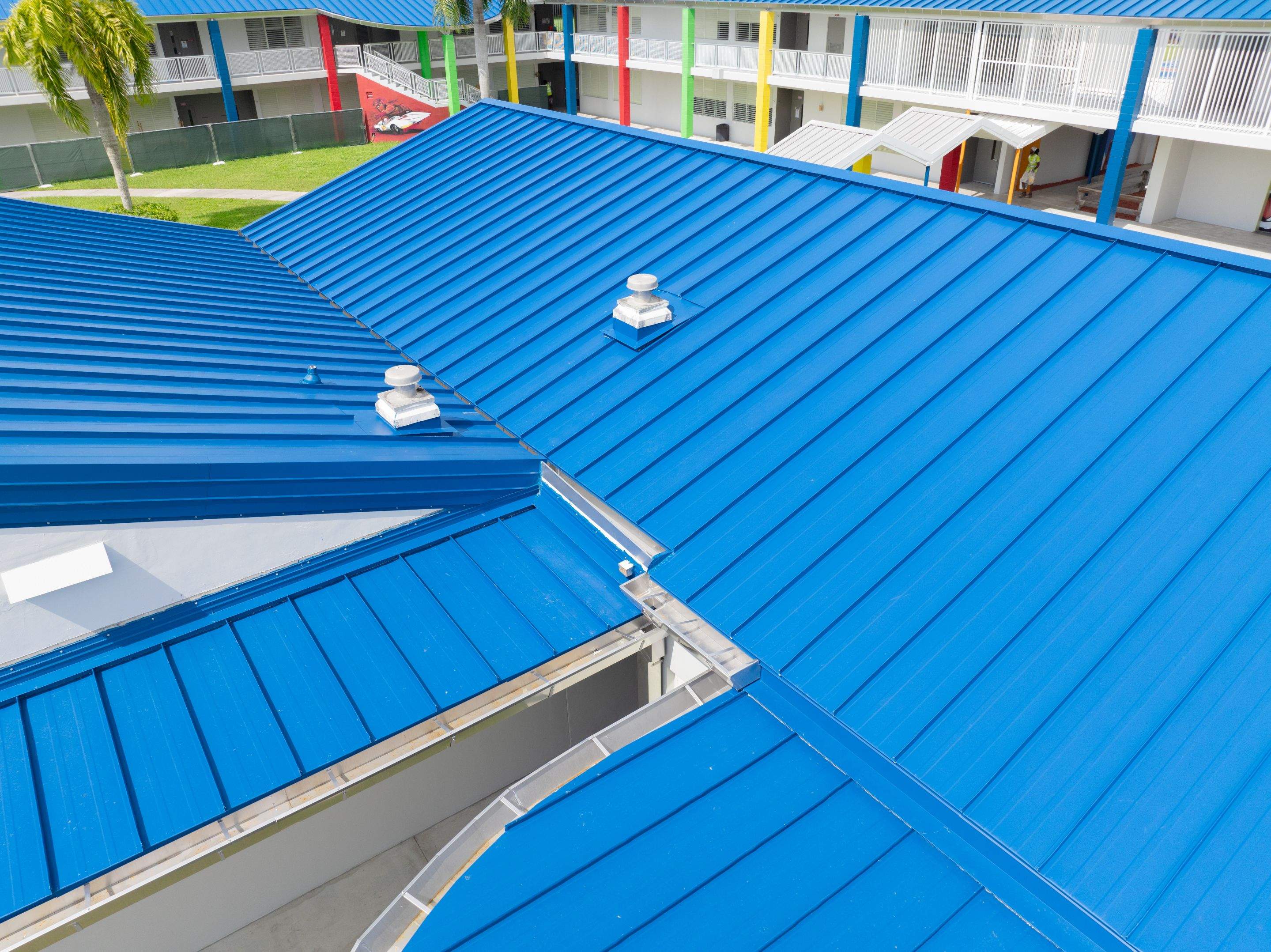 24ga 1.5" Mechanical Seam Slate Blue by Total Roofing System The Metal Roof Experts