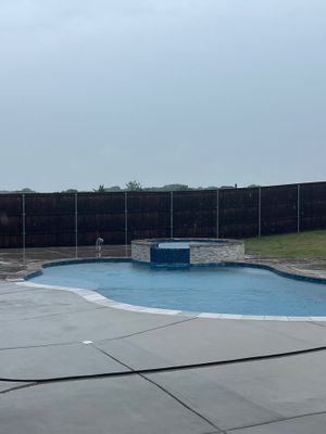 Freeform Pool with Raised Round Spa