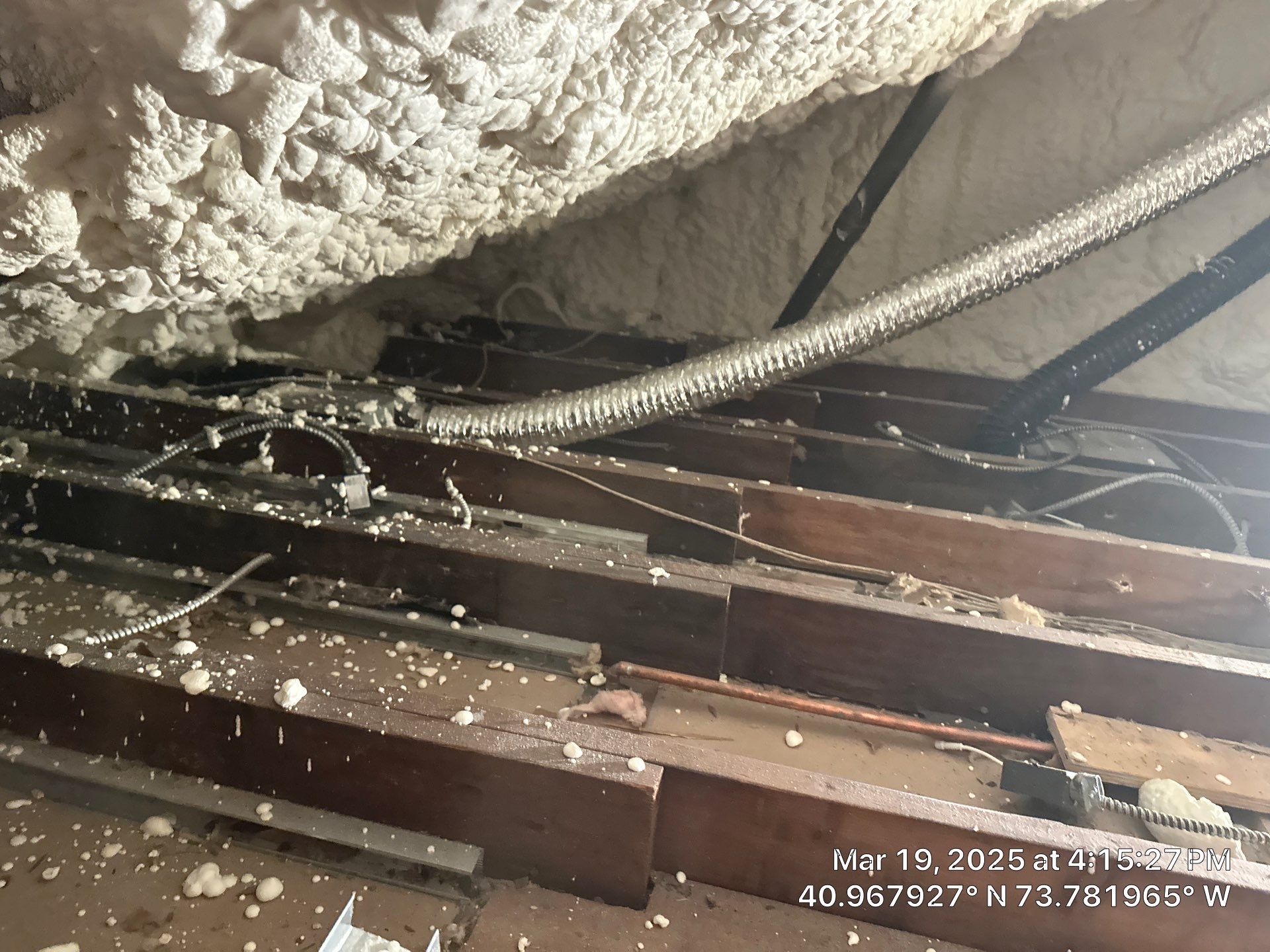 Attic Insulation using open cell spray foam by NYS Foam & Energy