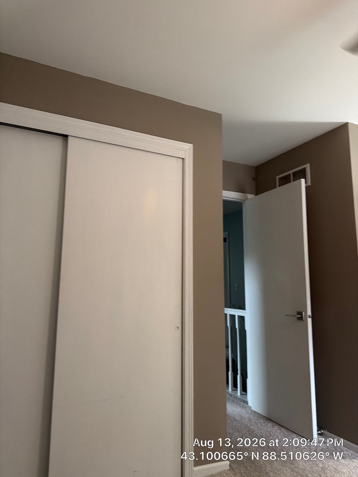 White Sliding Bypass Closet Door Installation in Oconomowoc by CompanyCam Sales Demo