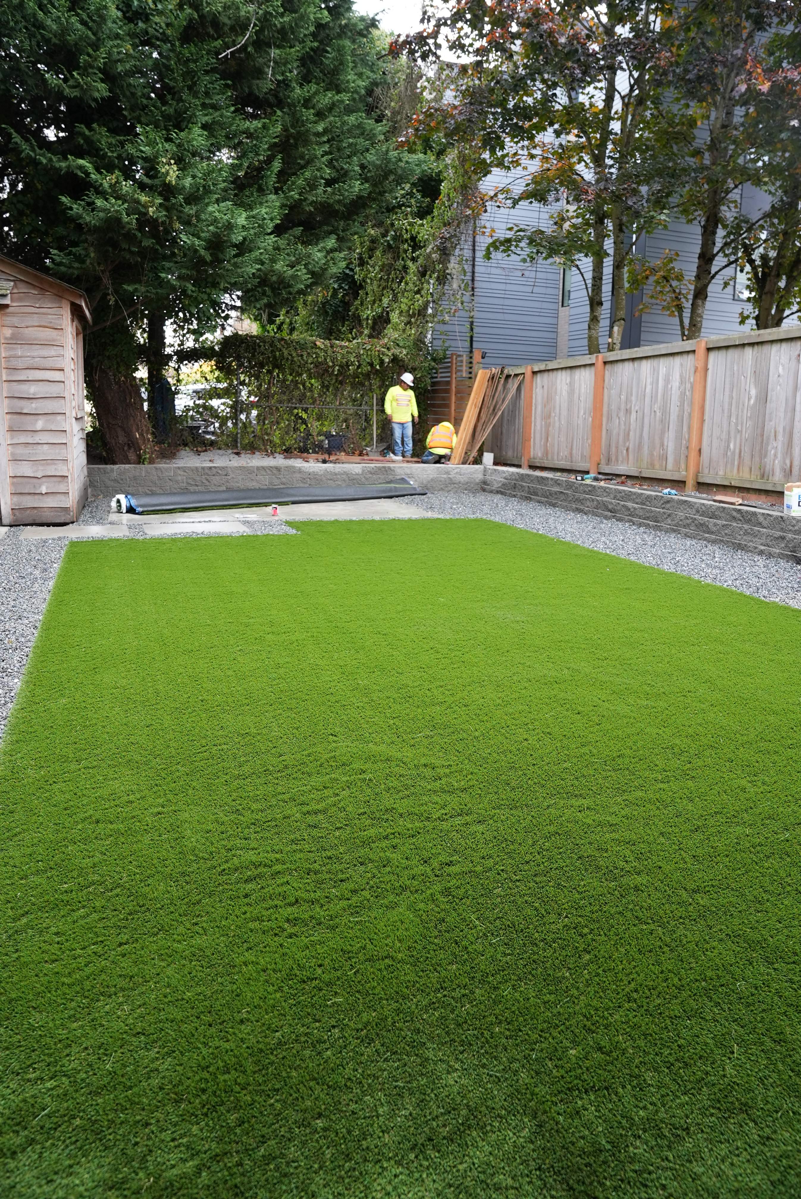 Turf Installation, Retaining Wall & Concrete Walkway | Seattle  by Jireh Asphalt & Concrete Inc 