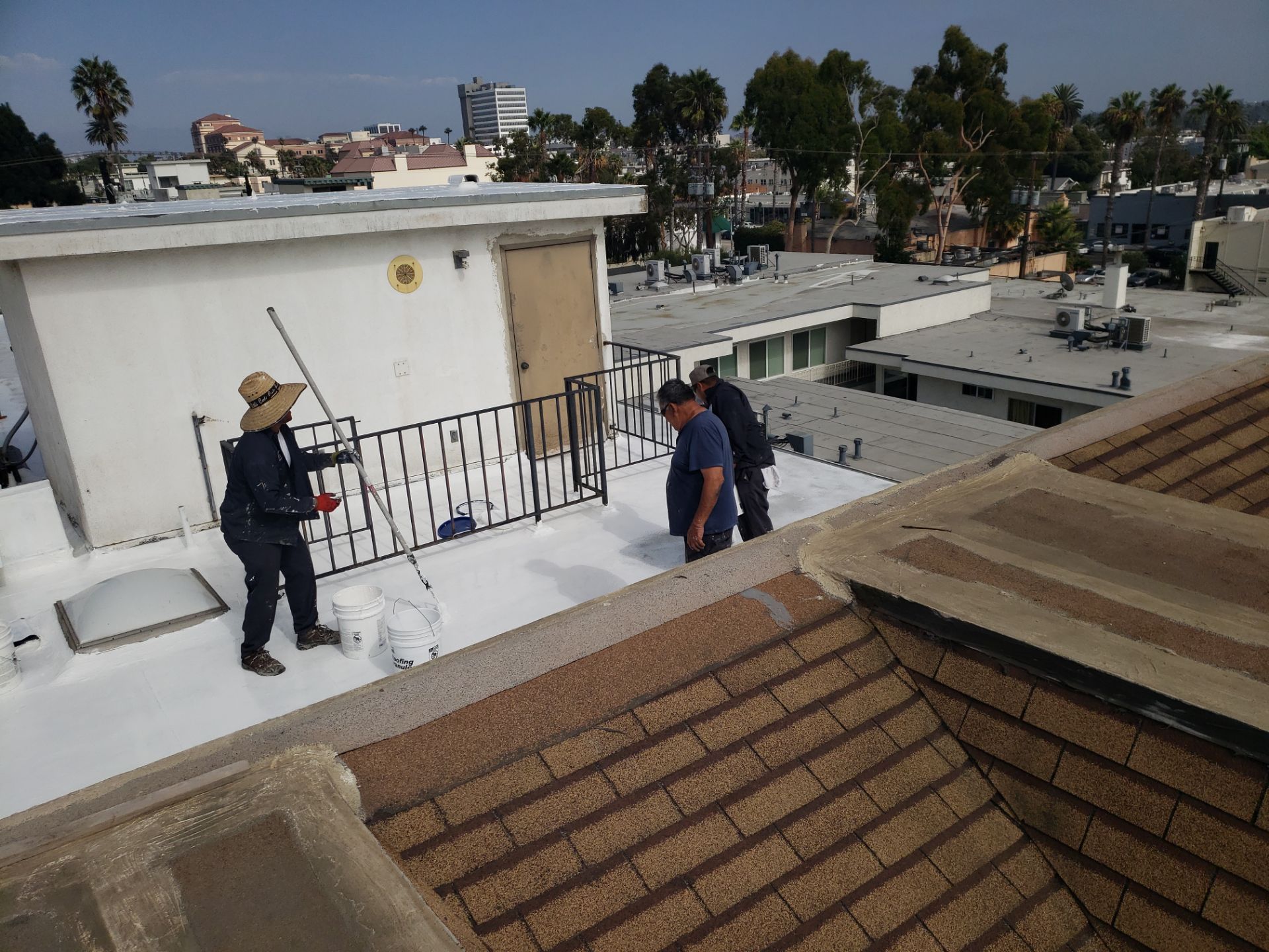 Commercial Roofing Repair using Silicone Coating by Hull Brothers Roofing