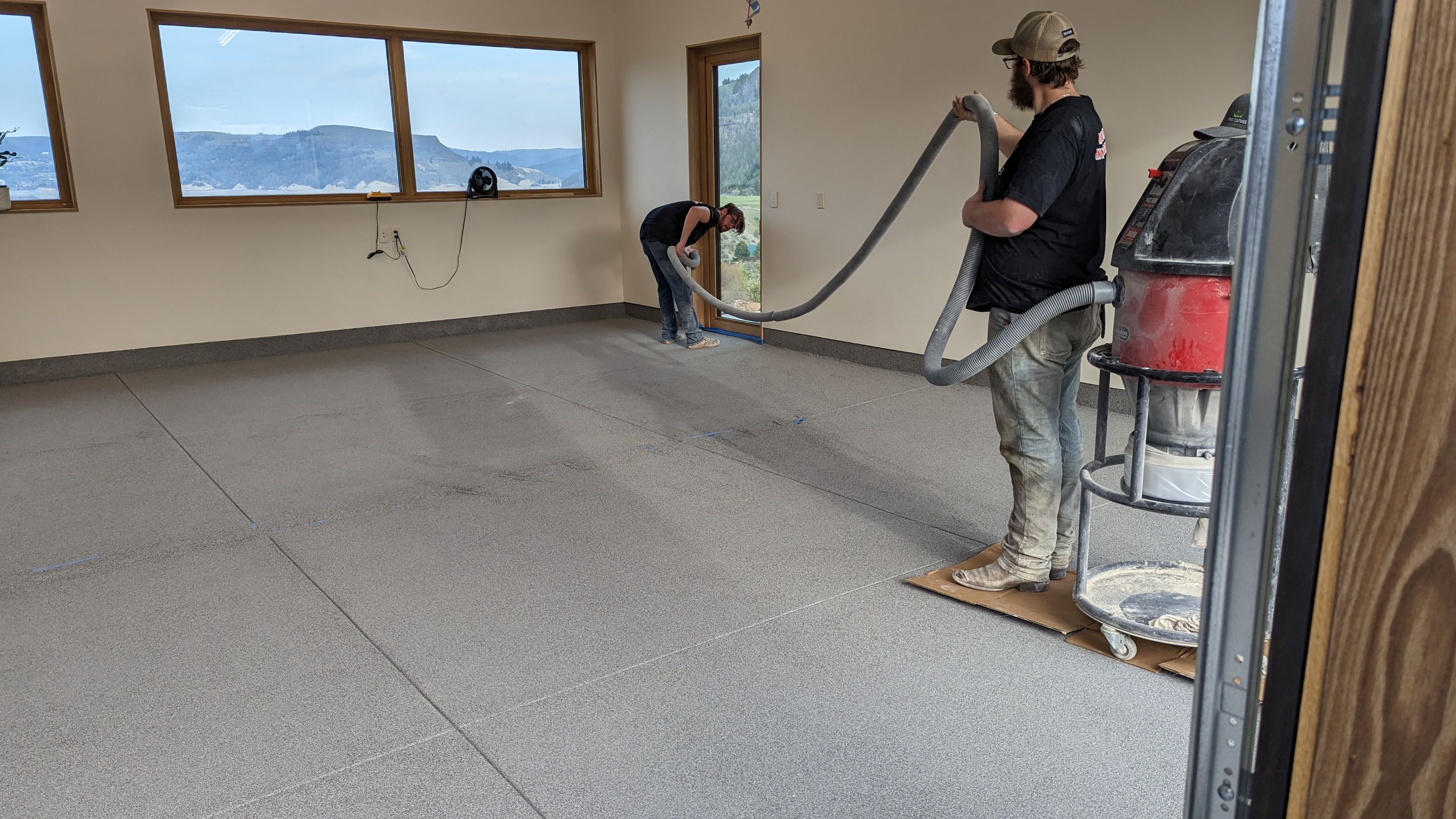 Garage Transformation using Slate Hybrid 1/16" Flake by Croc Coatings, LLC