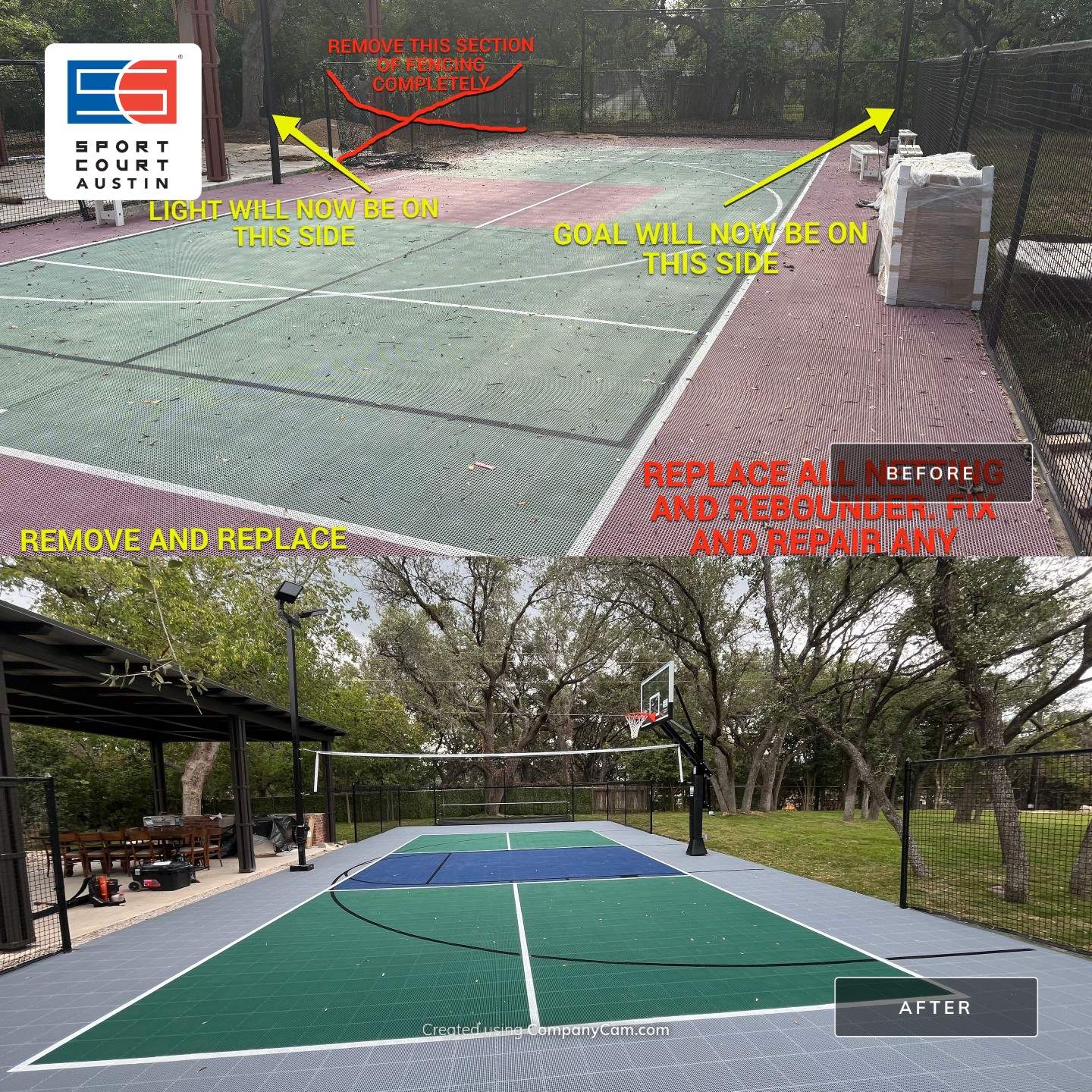 Refurb Gamecourt in Austin by Sport Court Austin