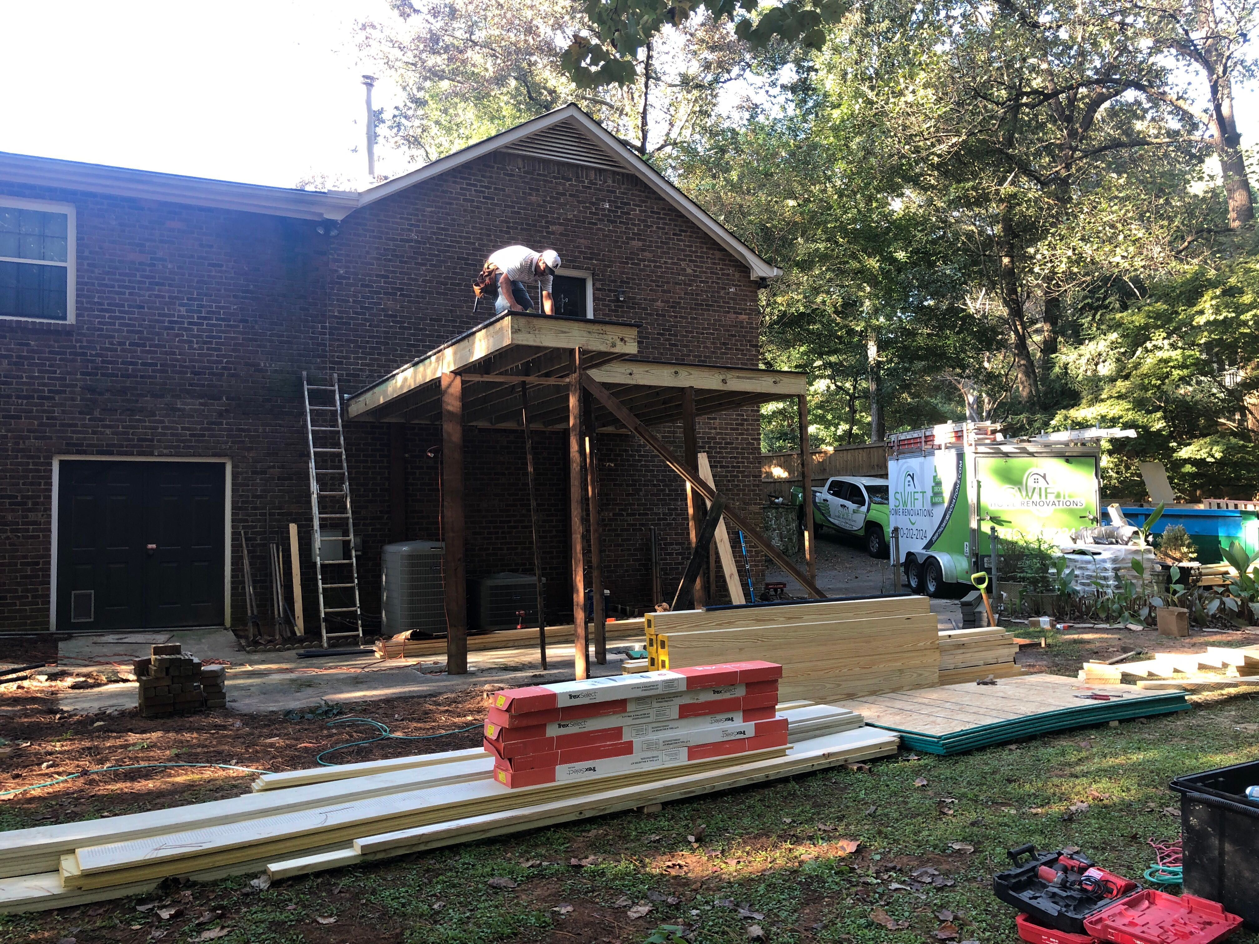 Elevated Screened Porch Addition With Gable Roof in Smyrna by Swift Home Renovations