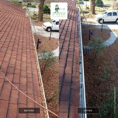 Gutter Cleaning using water