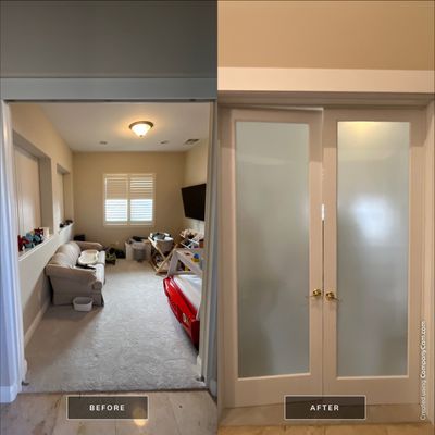 Privacy Glass French Doors Enclosure