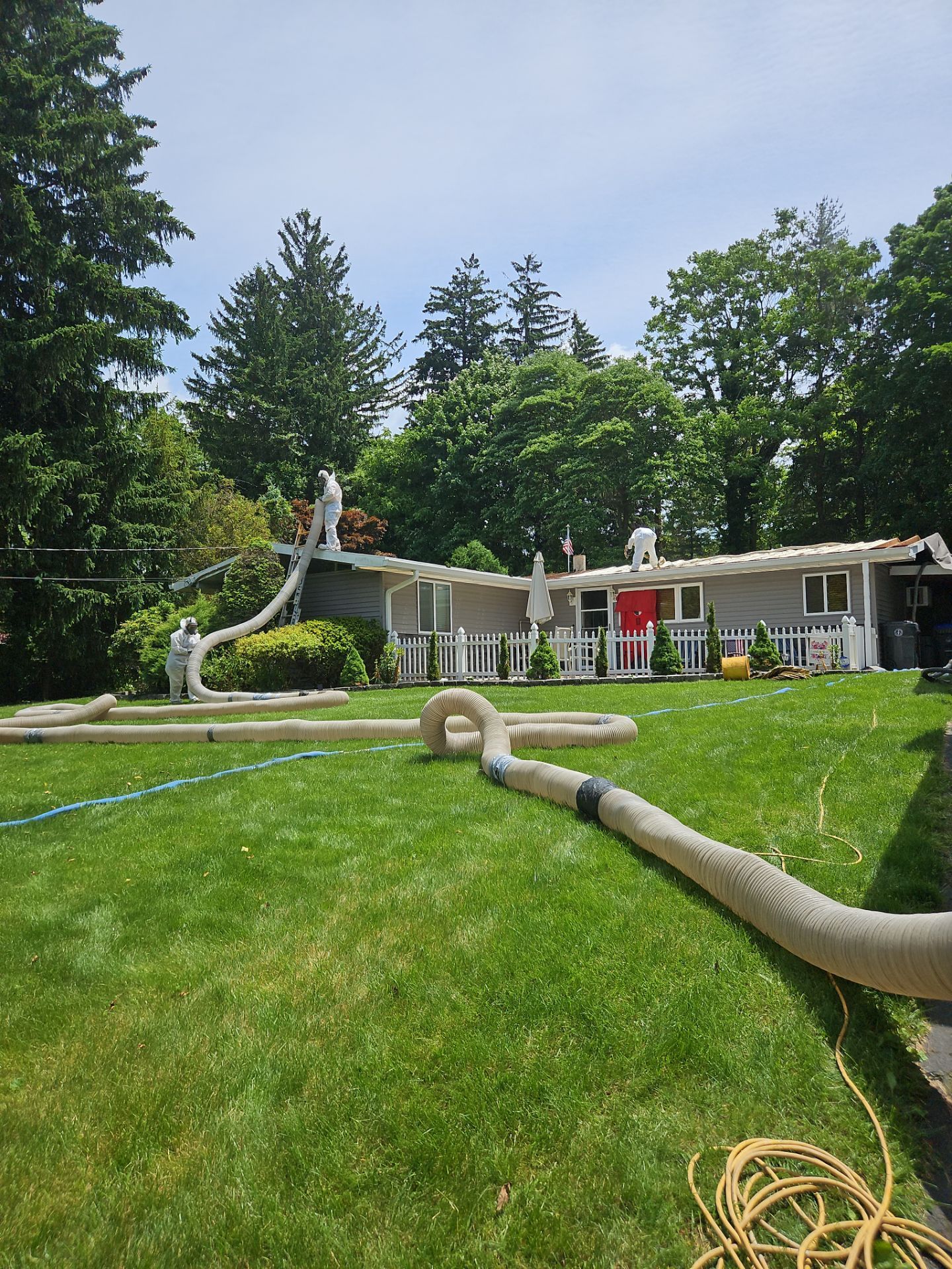 Exterior Installation using Closed Cell Spray Foam by NYS Foam & Energy