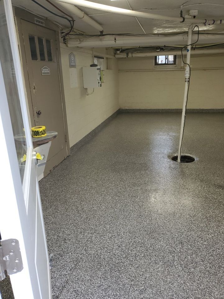 Laundry Room Floor Coating using Penntek- Silver Creek by Spectrum Painting, LLC