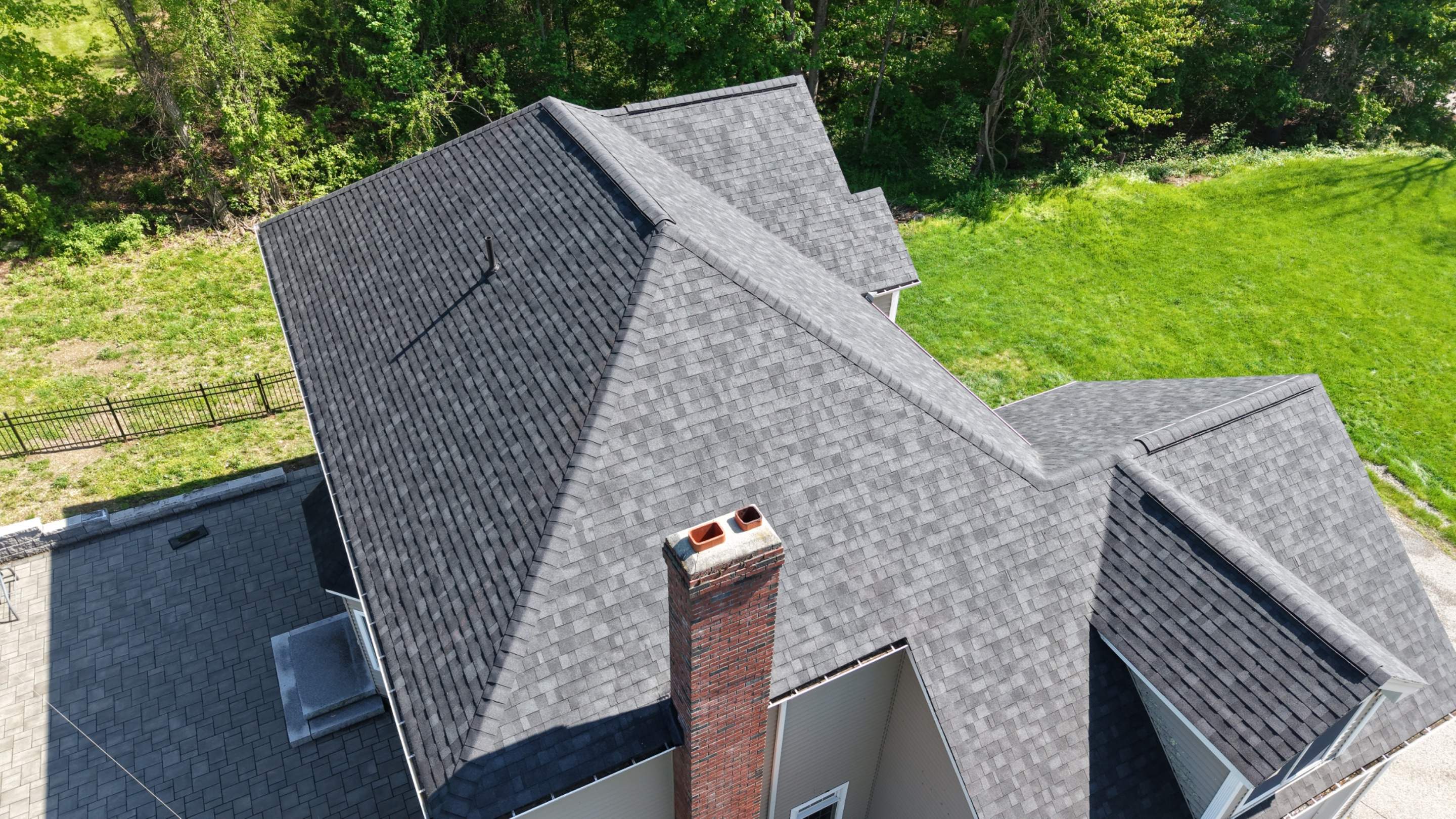  Full Strip & Re-Roof in Leicester, MA – Owens Corning Duration, Onyx Black with Chimney Flashing Replacement by JOHNNYS PRO