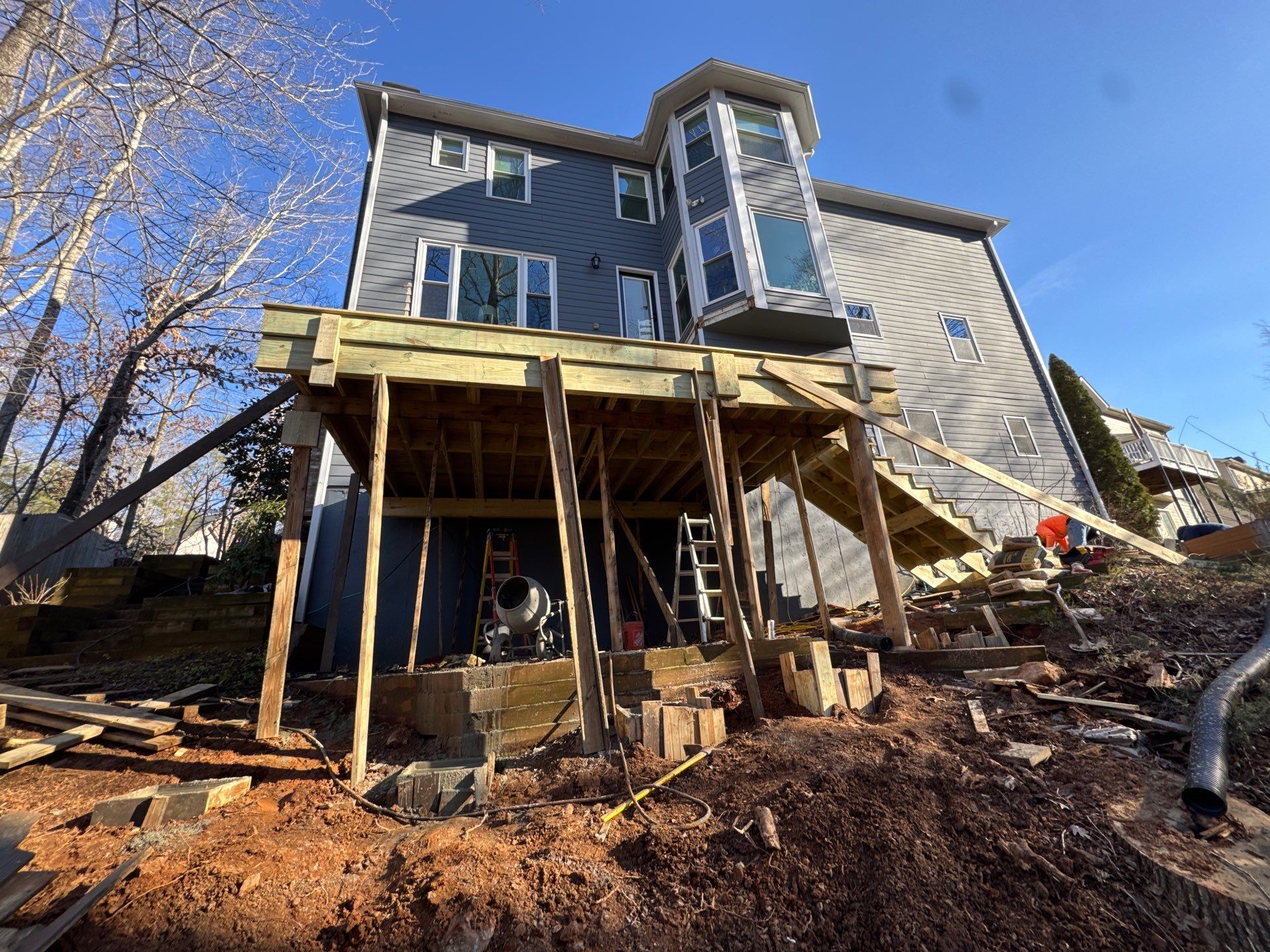 Two-Story Pressure-Treated Wood Deck Installation in Acworth, Georgia by Swift Home Renovations