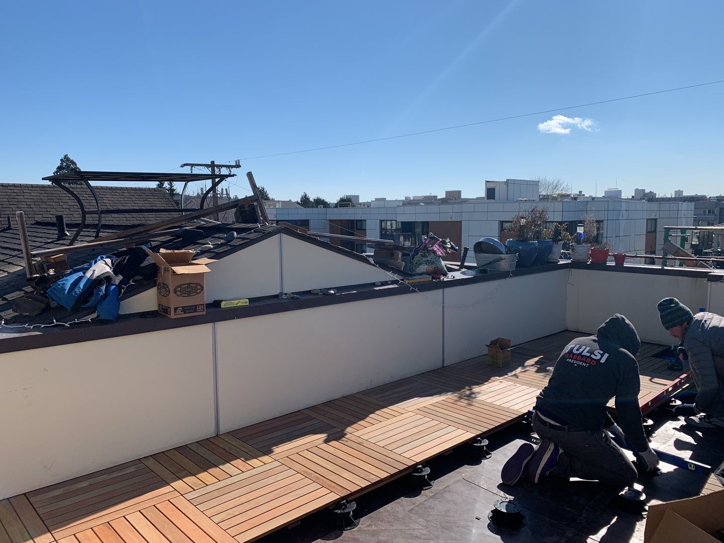 Ballard Rooftop Deck using IPE Tiles by Alki deck builders