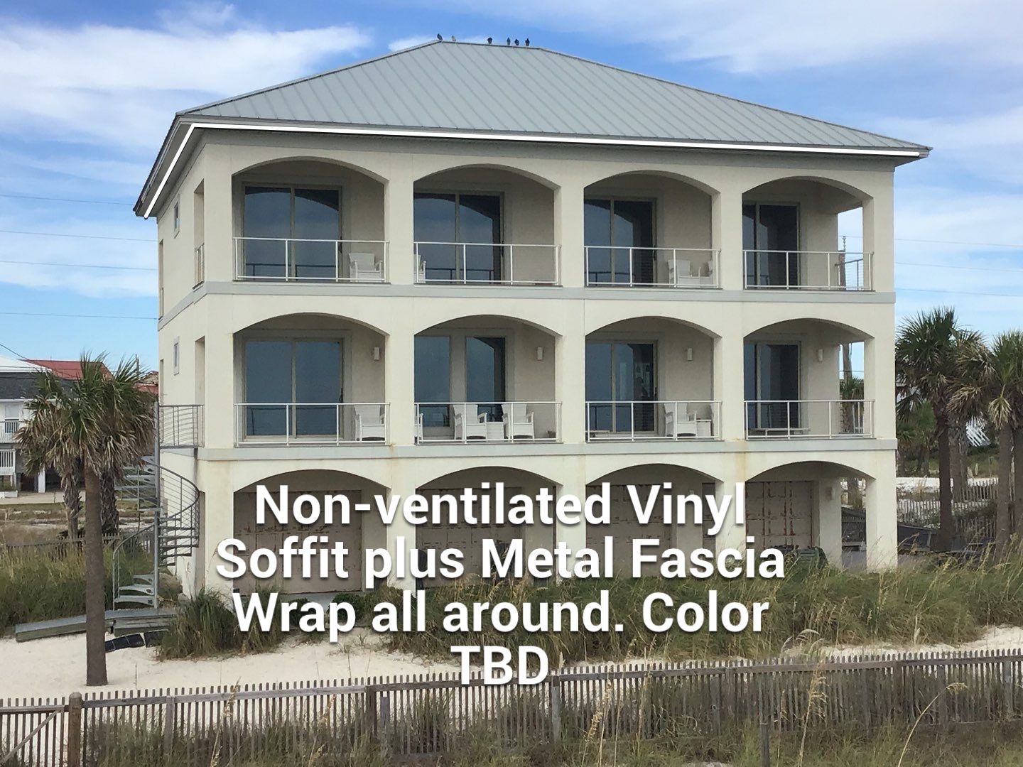 Soffit and Fascia Roof Replacement using 60' Ladders in Navarre by Gutter Professors