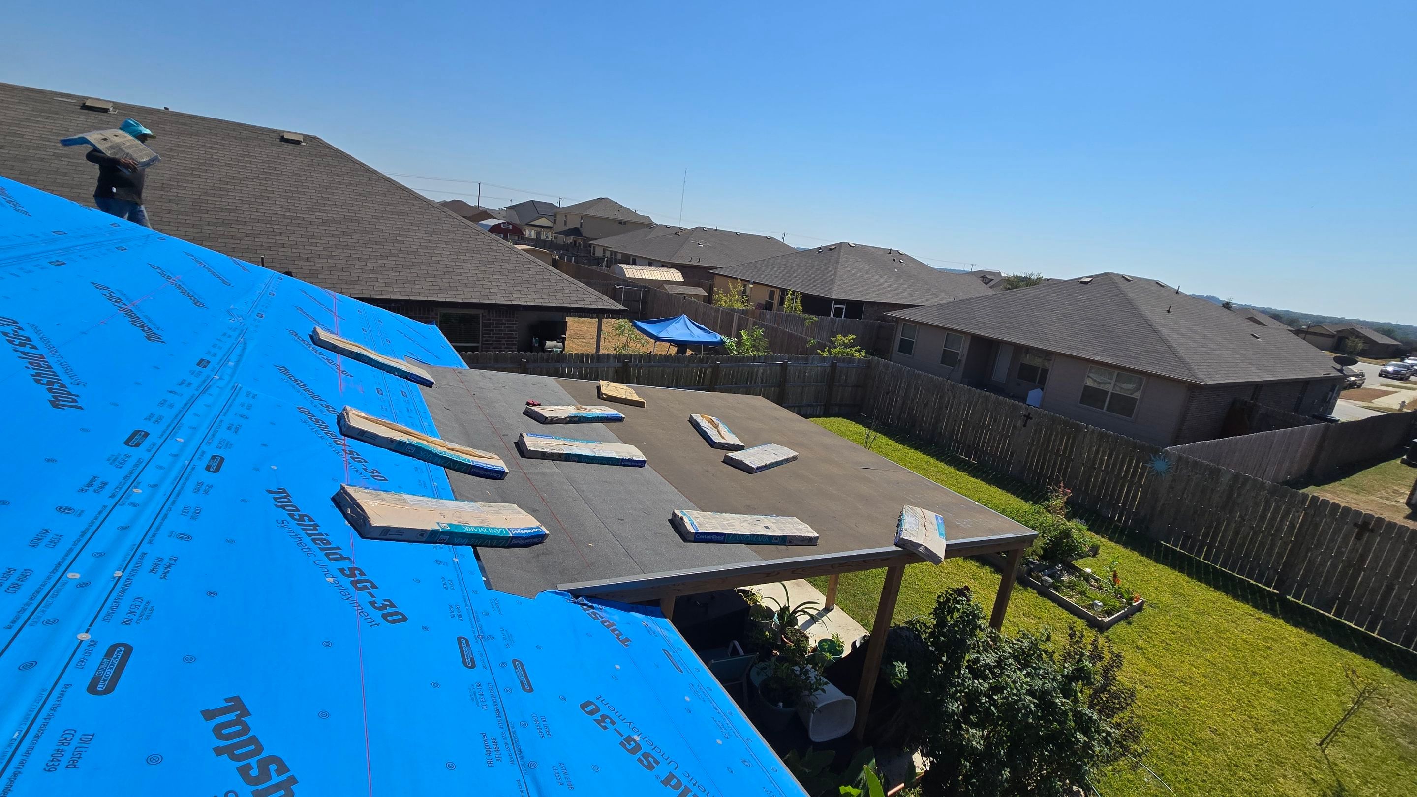 Killeen, TX - Roof installation and fence staining by DT Roofing - Seth Wells