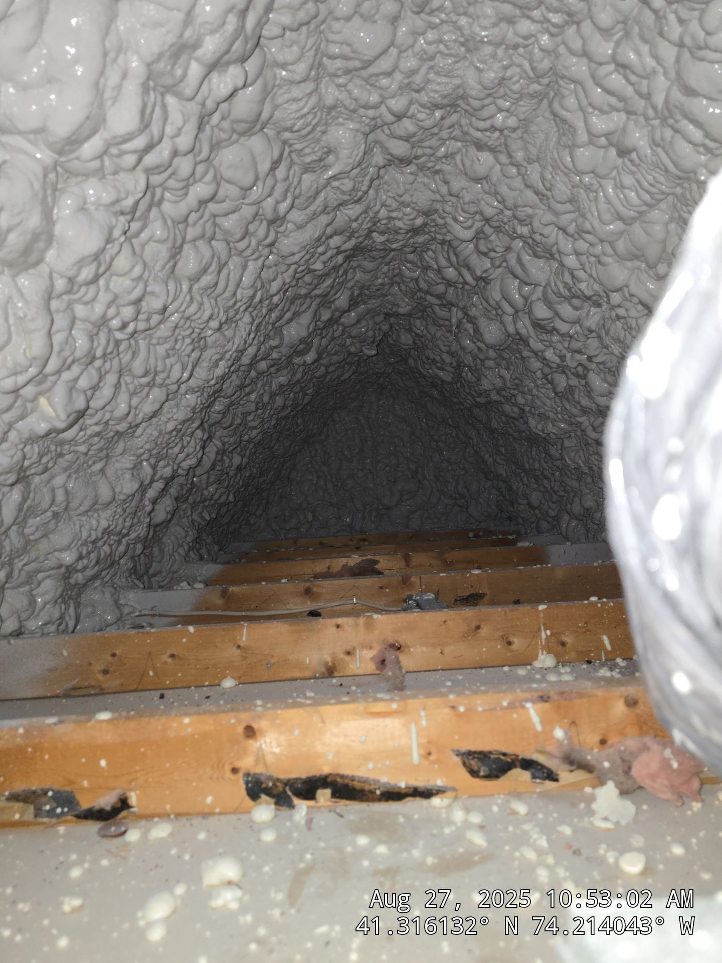 Attic Insulation using open cell spray foam by NYS Foam & Energy