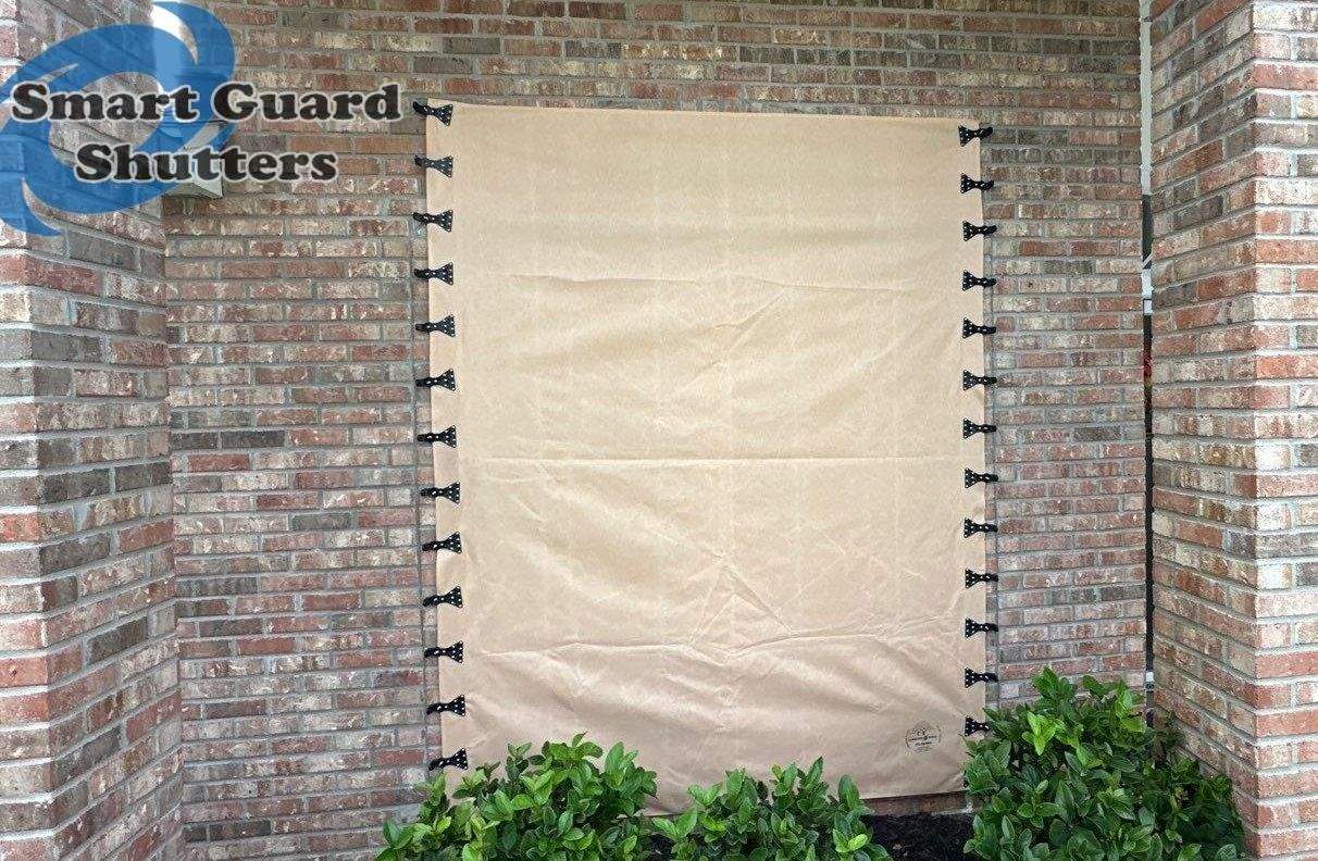 Hurricane Fabric in Tan by Smart Guard Shutters