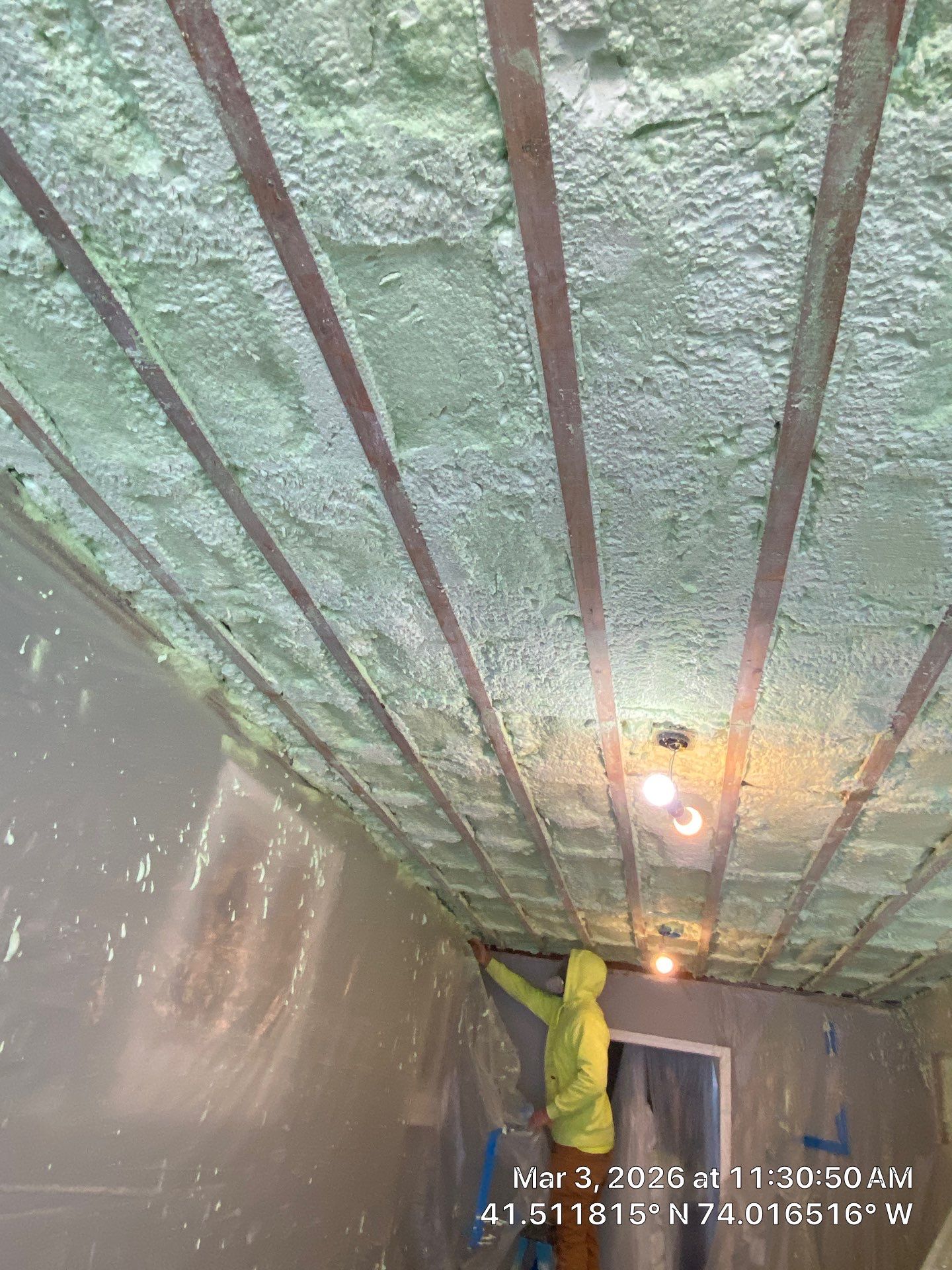 Attic Insulation using open cell spray foam by NYS Foam & Energy