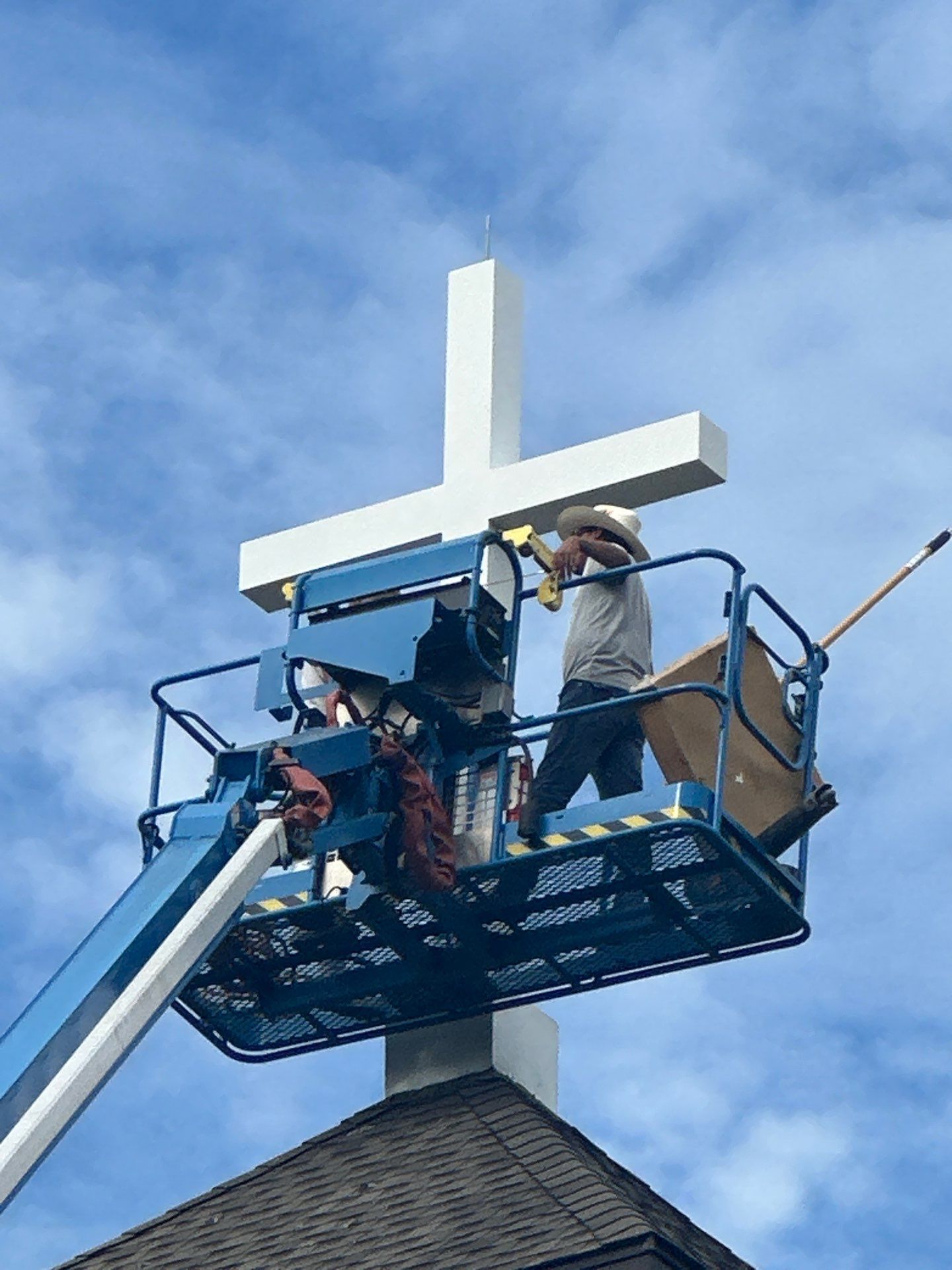 Steeple Cross Repair & Painting ⛪🎨 by Georgia Roof Advisors