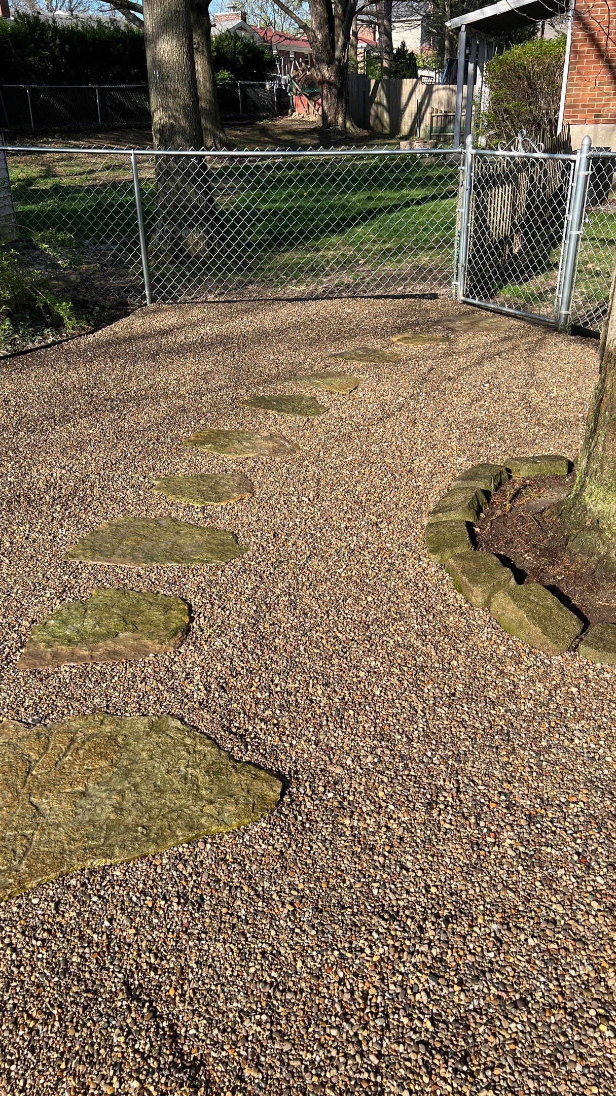 Pet Area & Stepper Path Installation  by Reisenberg’s Lawn & Landscape, LLC