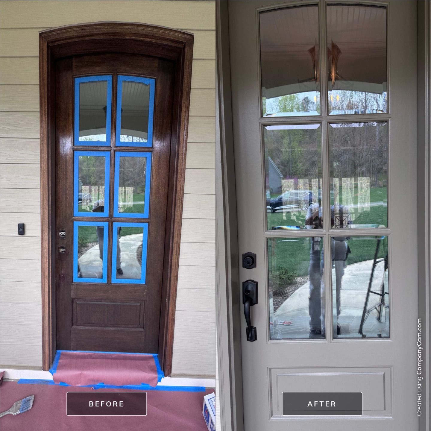 Front door change by GonzalezPainters & Contractors Inc 
