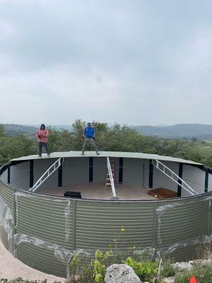 Residential Rainwater Collection System - Pioneer 40K gallon water tank in Mangrove Green