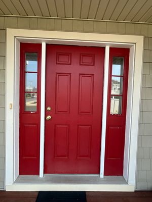 Front Door and Sidelight Refinishing and Painting in Avalon New Jersey