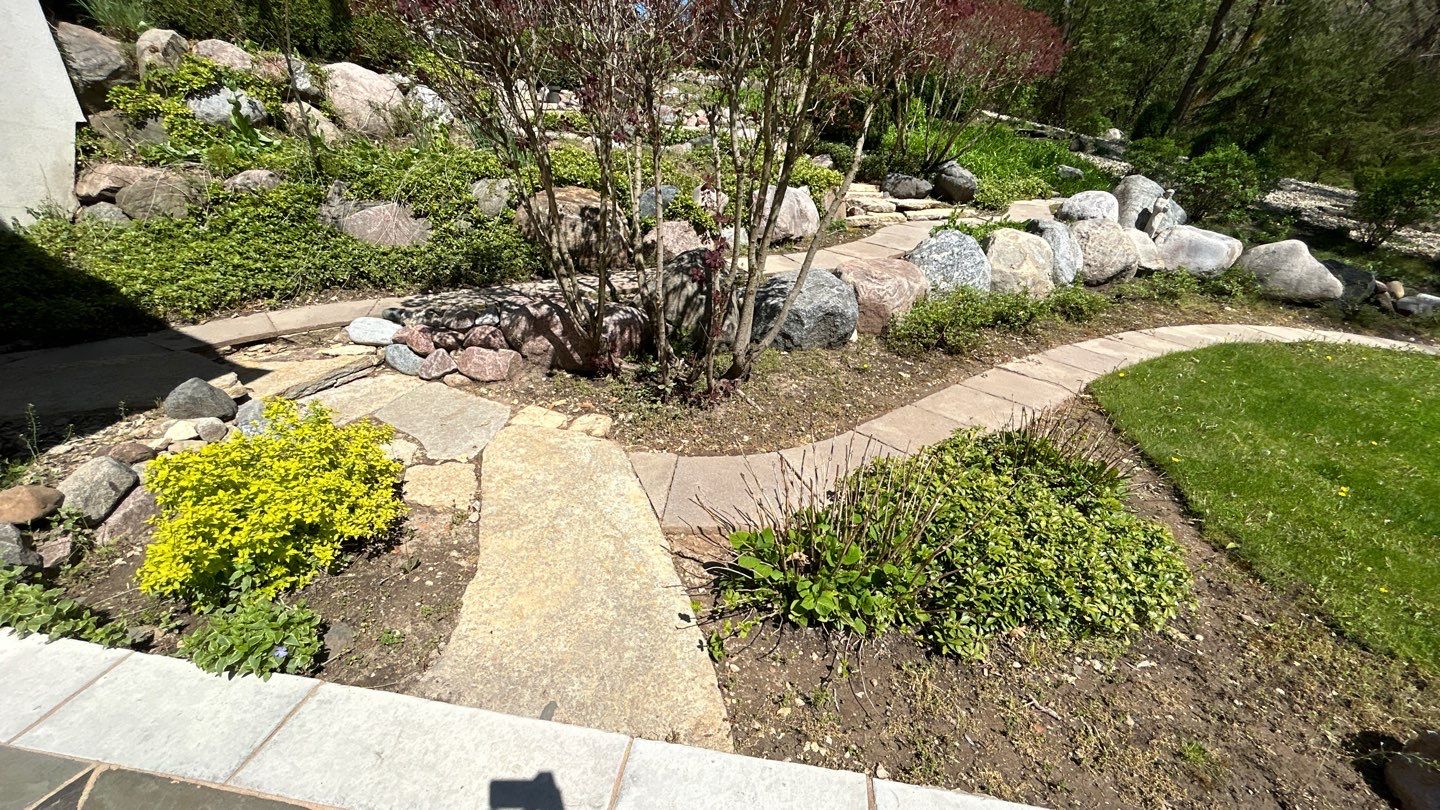 natural stone using Algaecide, soft wash soap by Northern Power Washing LLC.