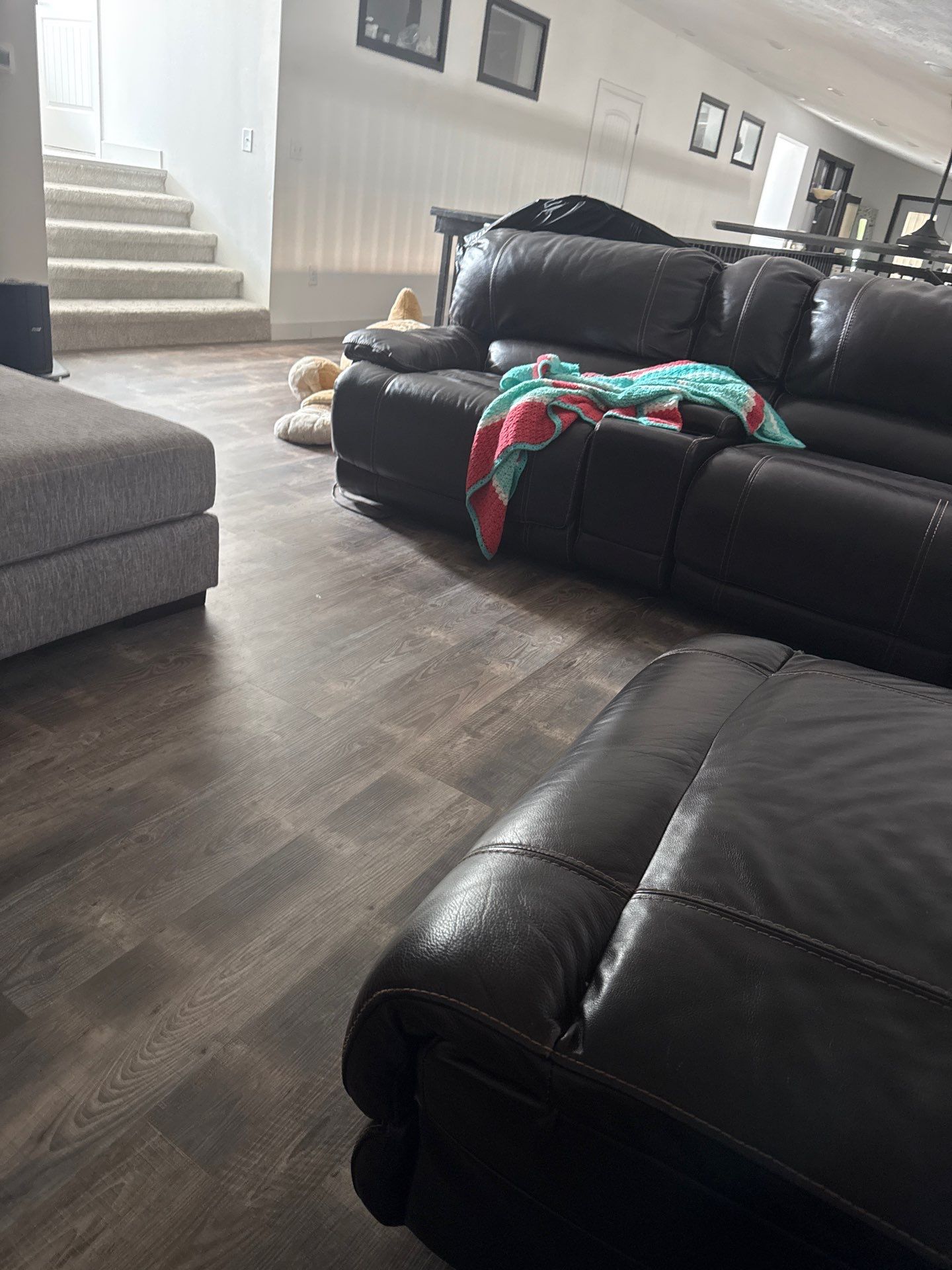 Scottsbluff Living Room Floor Remodel with Luxury Vinyl Planks by CompanyCam Sales Demo