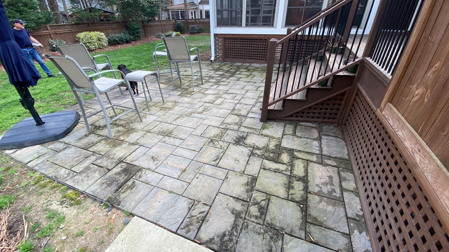 Deck and Stamped Concrete Patio by DuraSeal