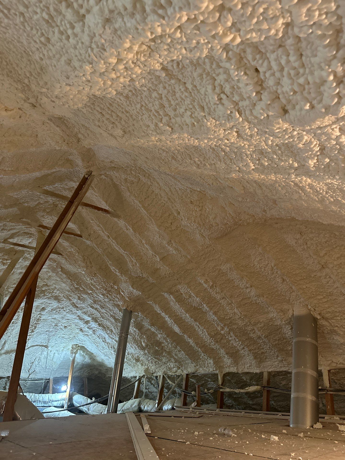 Spray foam insulation removal & re spray by Apex Insulation Solutions