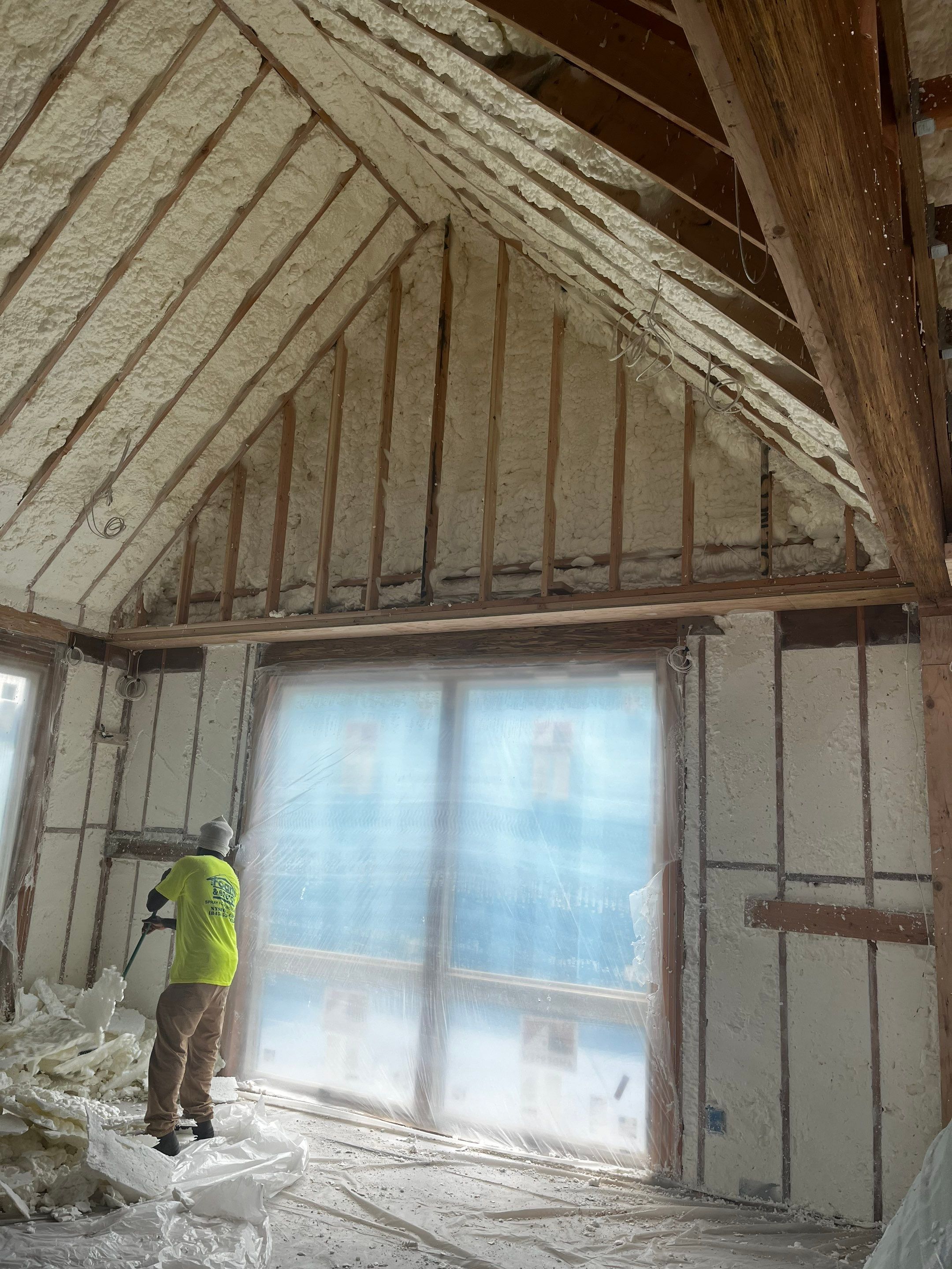 New Home Construction using open cell spray foam by NYS Foam & Energy