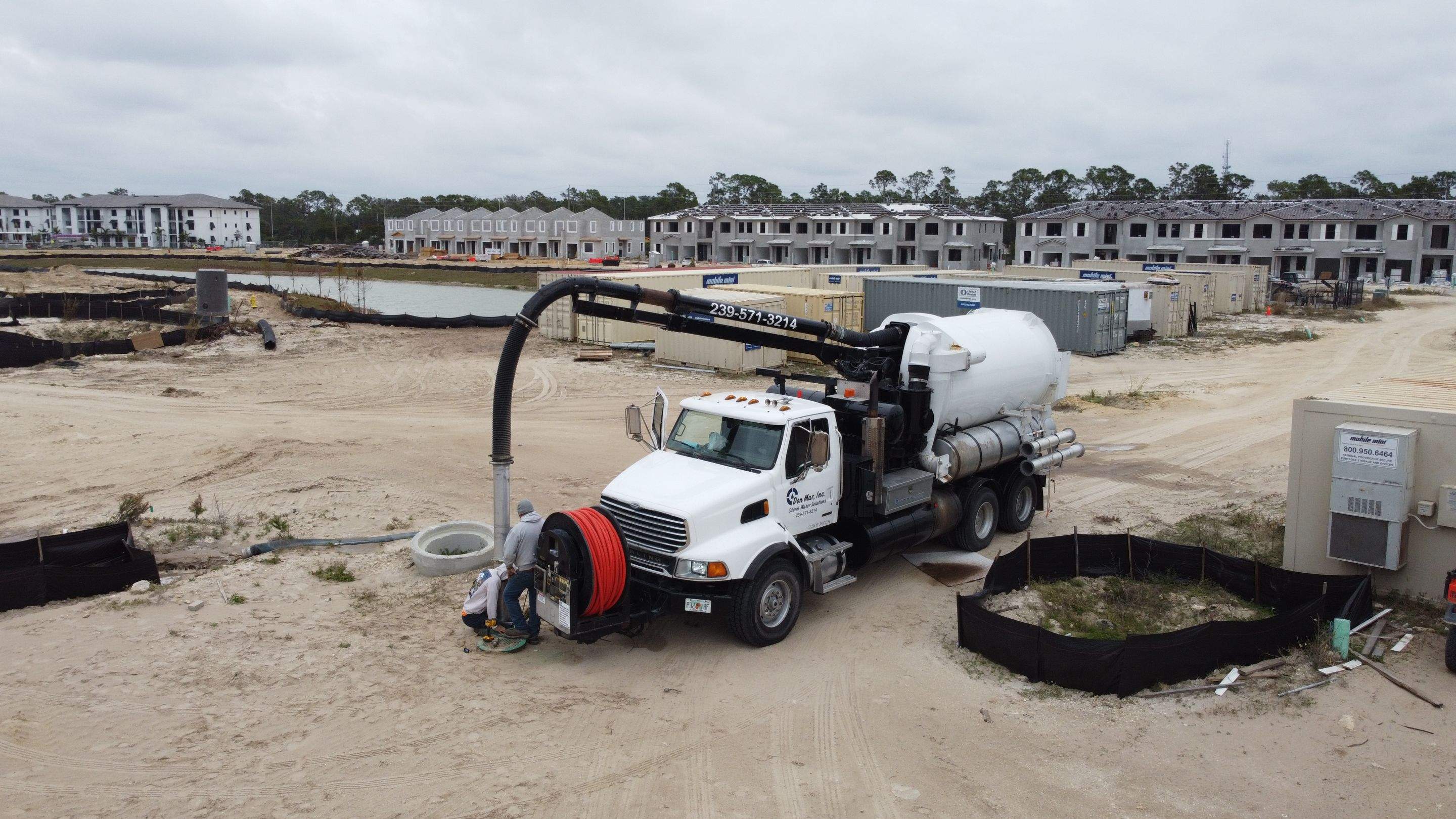 New Residential Construction Community Sewer System Cleaning by APS Power & Water