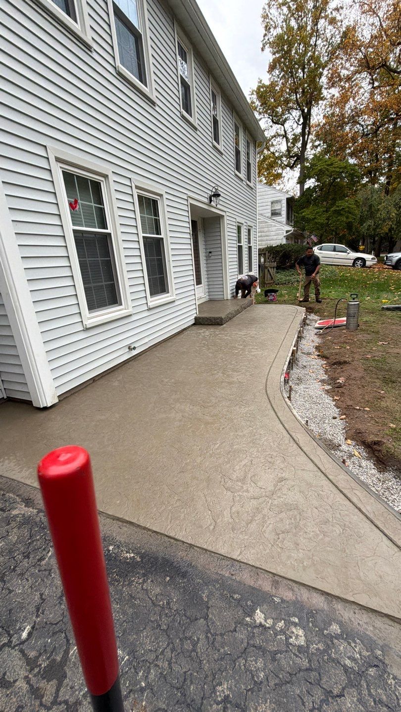 Oxford Slate Stamp w/ Border Walkway by NG Masonry & Construction LLC
