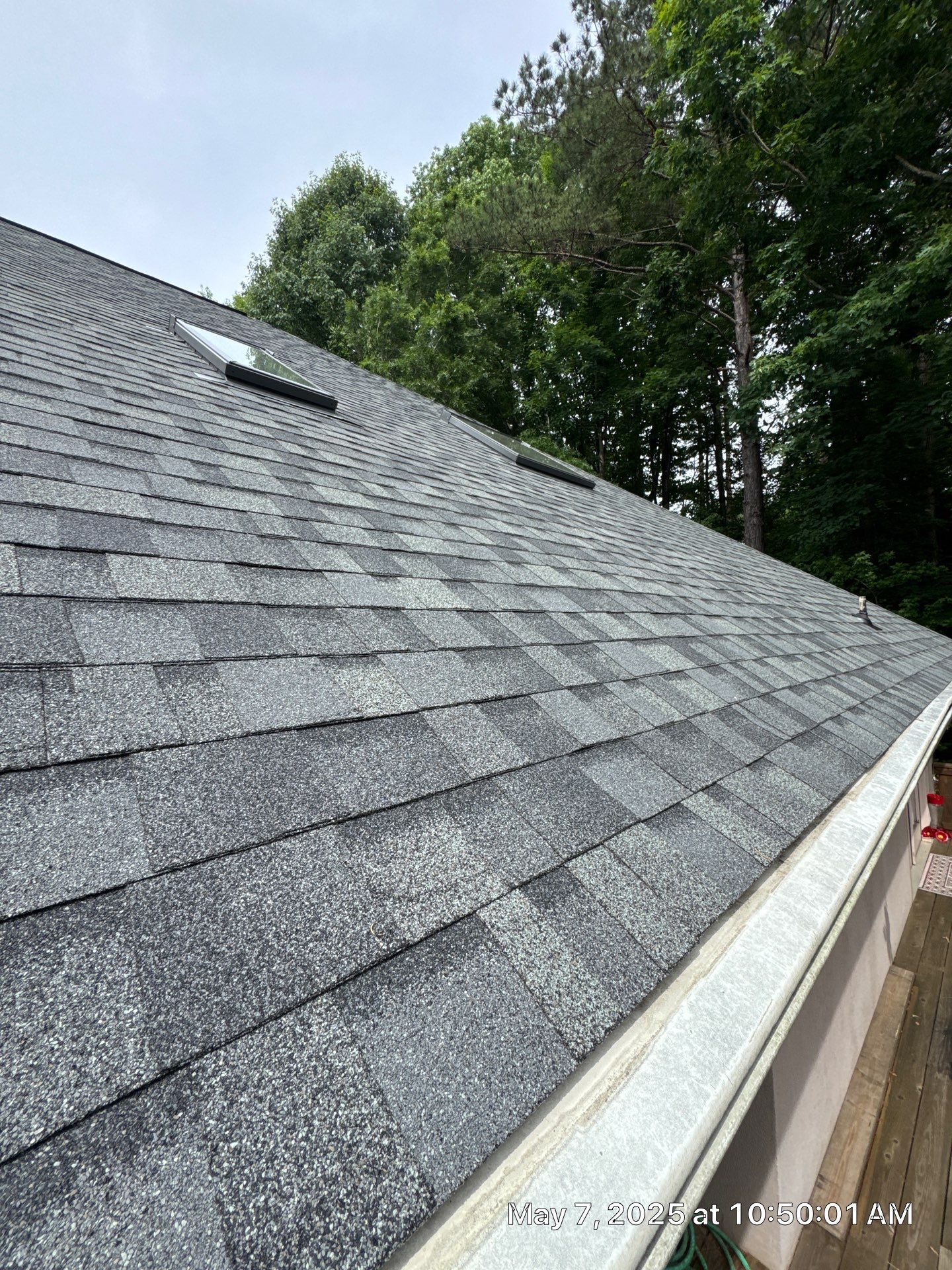 Residential Roof Replacement with Owens Corning Duration Architectural Shingles and 5 Velux Skylights in Charlotte, North Carolina by Merritt Roofing LLC
