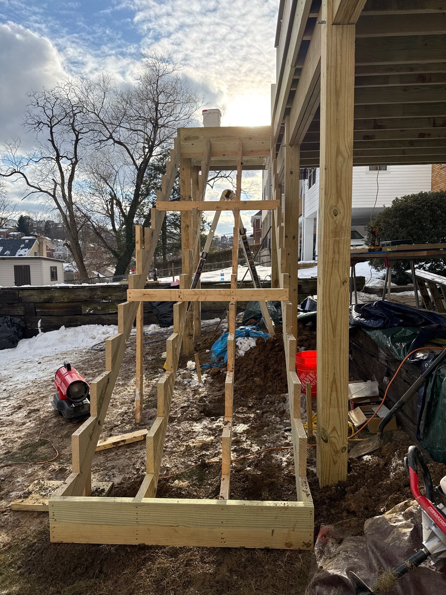 Deck and door by Cousins Roofing Siding & Decks