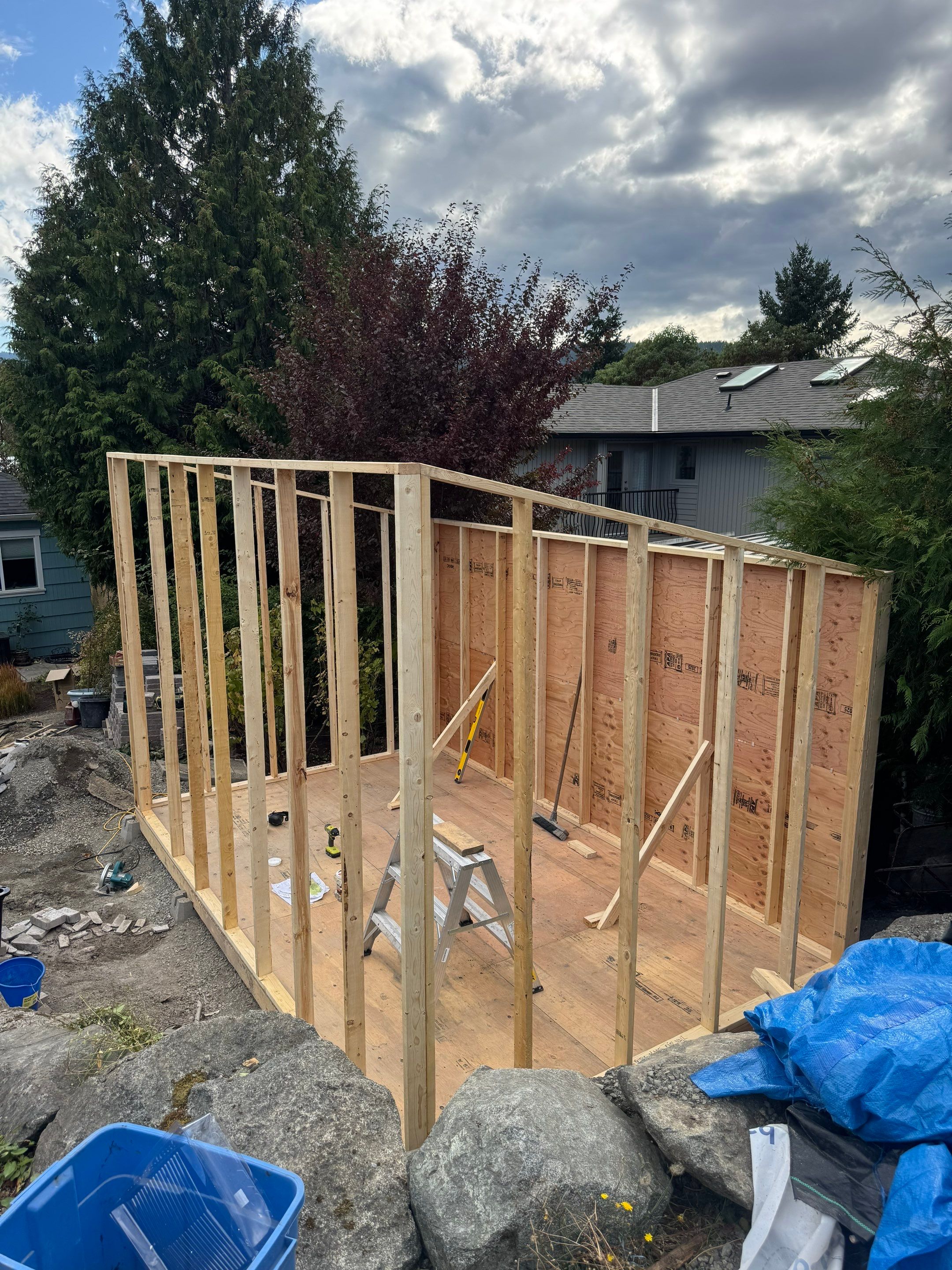 Backyard Transformation — Custom Shed, Paver Patio & Retaining Wall by Habanero Garden and Exterior Care