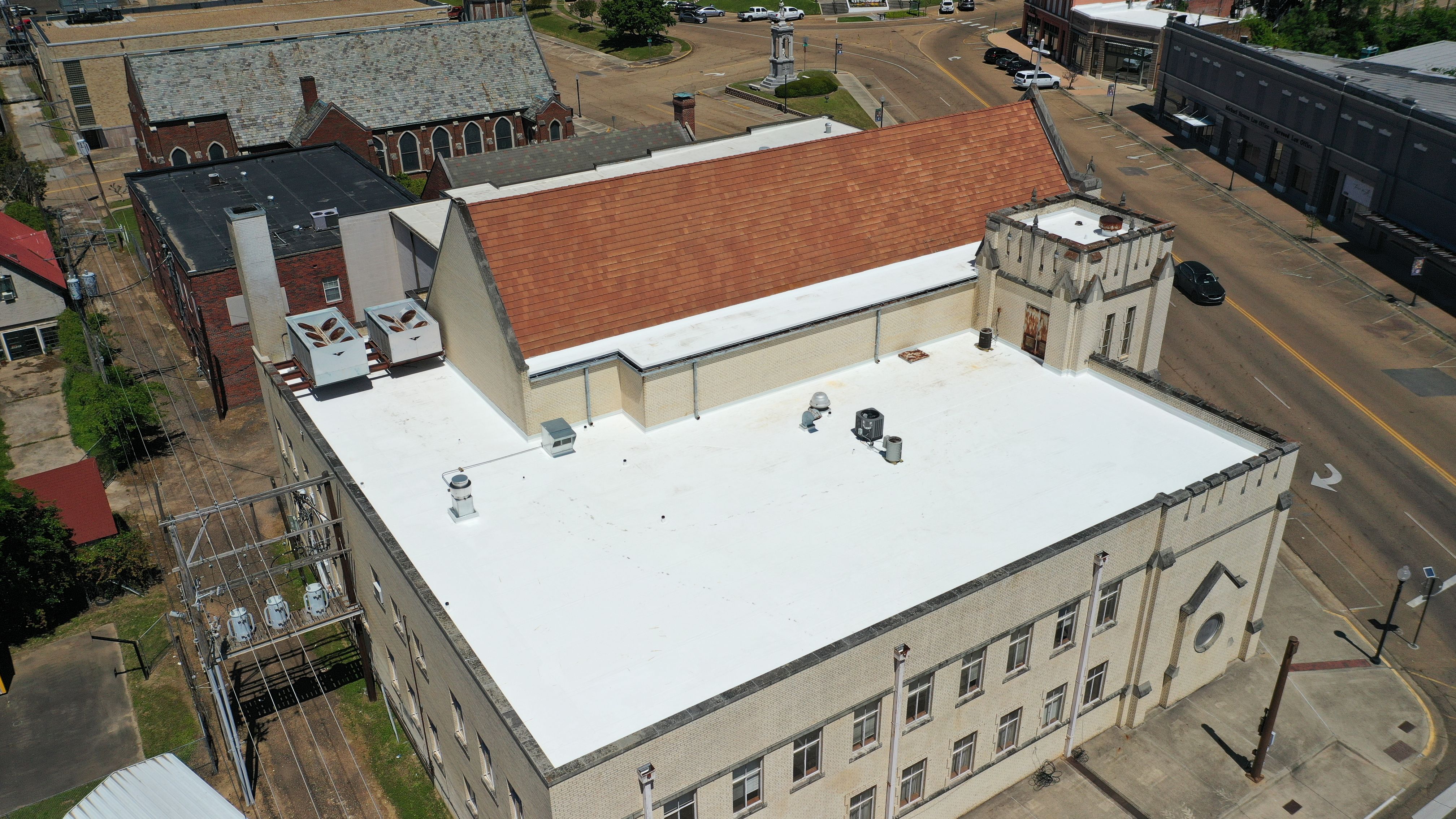 Commercial Roofing Installation using 50 mil PVC by Hostetler Roofing